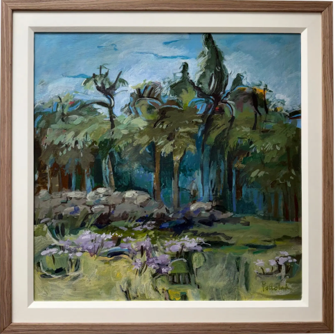 Expressive Original Acrylic Landscape Painting on Canvas | Custom Framed