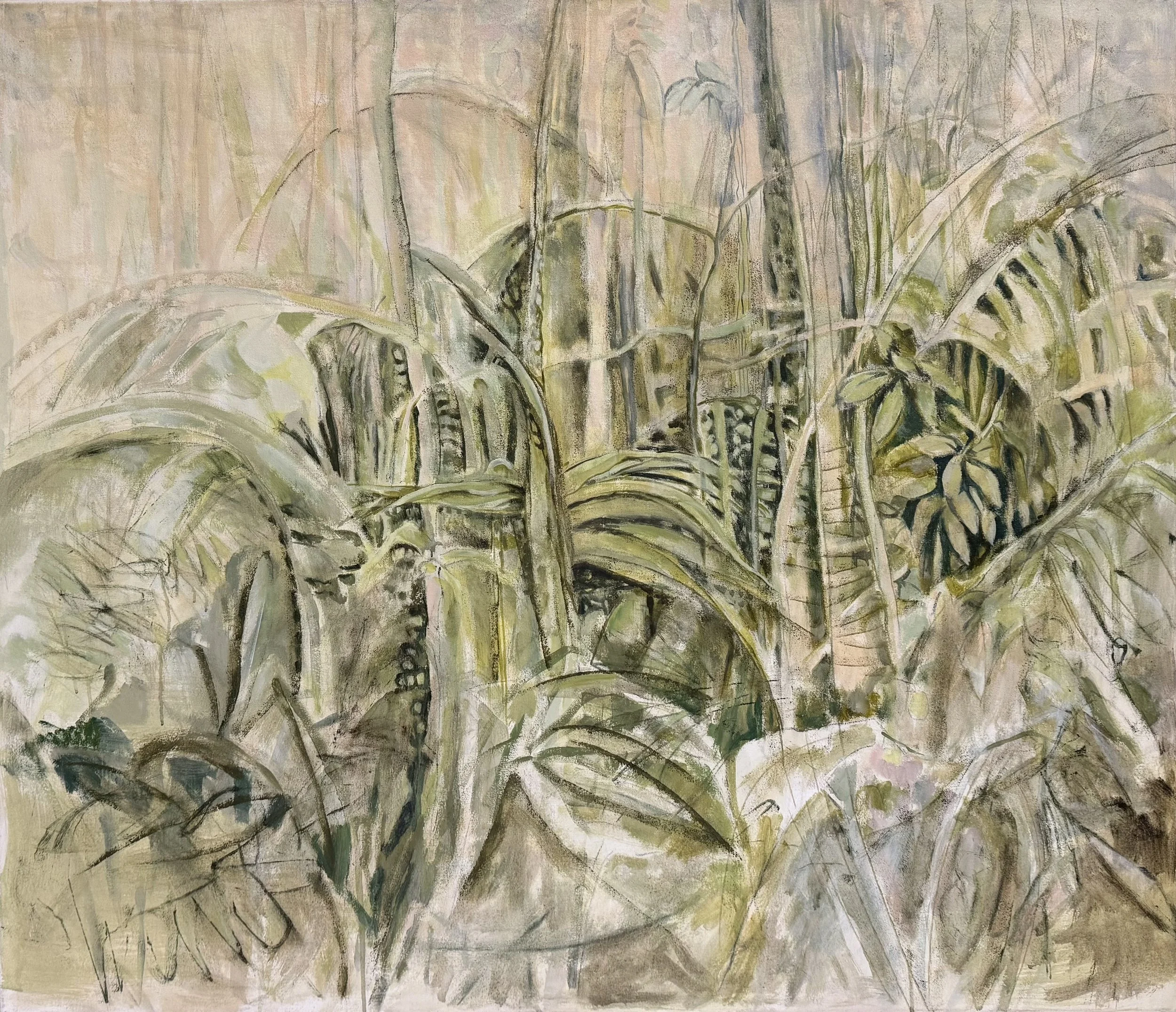 Garden Painting on Canvas by Louise Freshman Brown | Backyard Series I