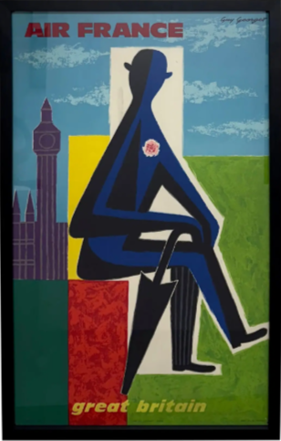 Original Vintage Lithograph Travel Poster | Air France – Great Britain