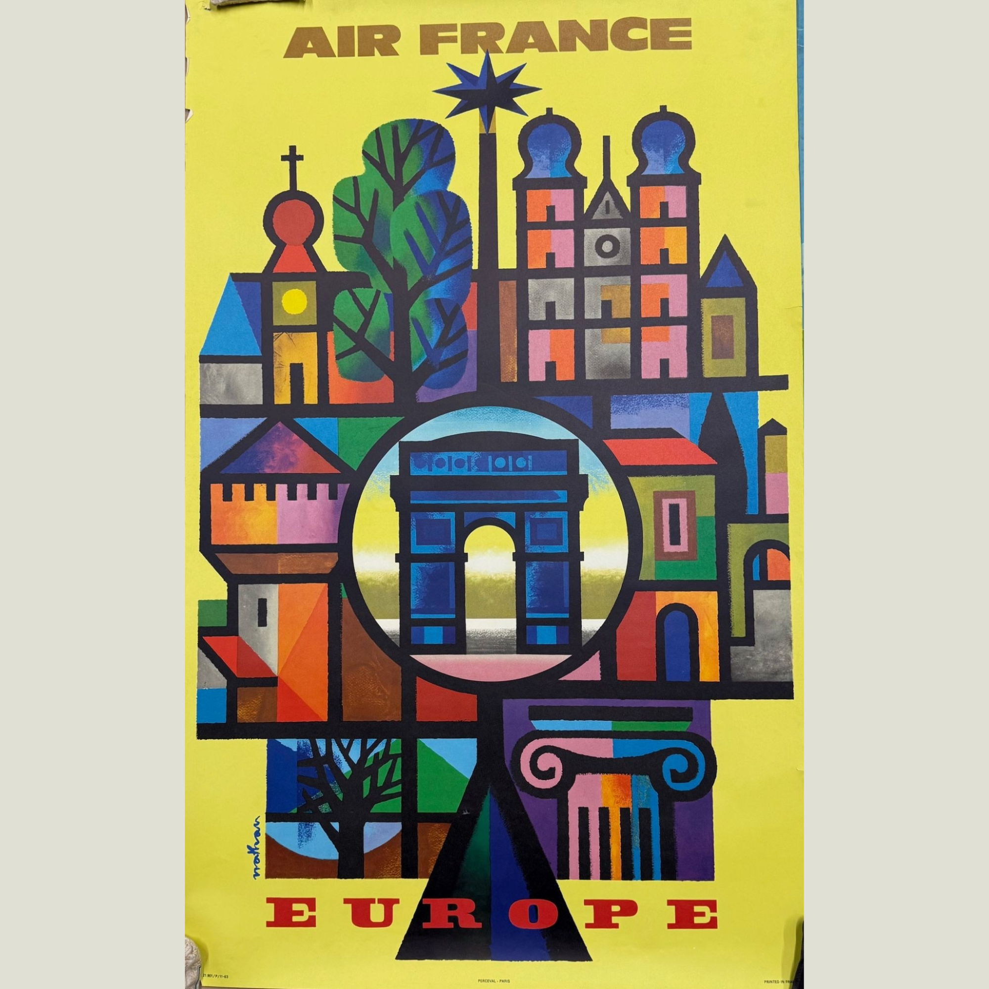 Air France: Europe - Jacques Nathan-Garamond (Vintage Poster)