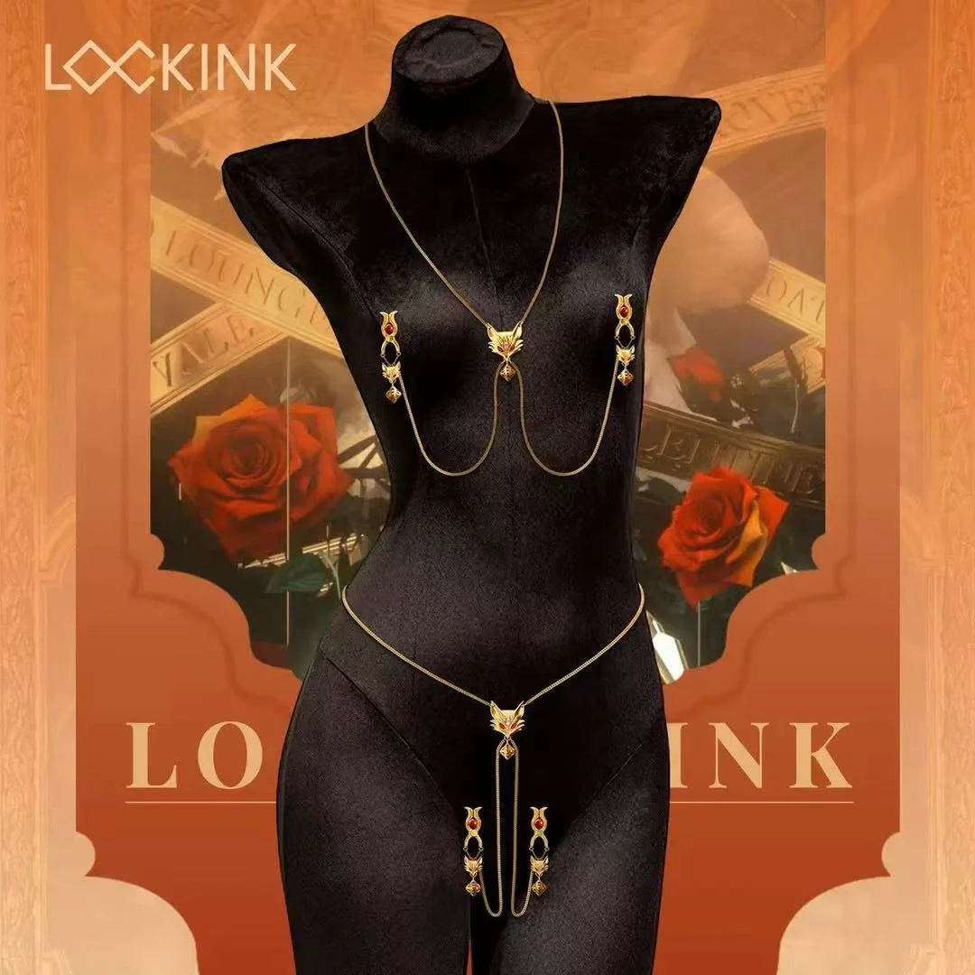 16. Trace Necklace, Nipple Clamp, Gold, Sexy Nipple Clamp, Nipple Stimulation, Flirting Adult Sex Toy