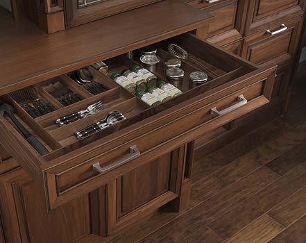 Walnut Spice & Cutlery organization