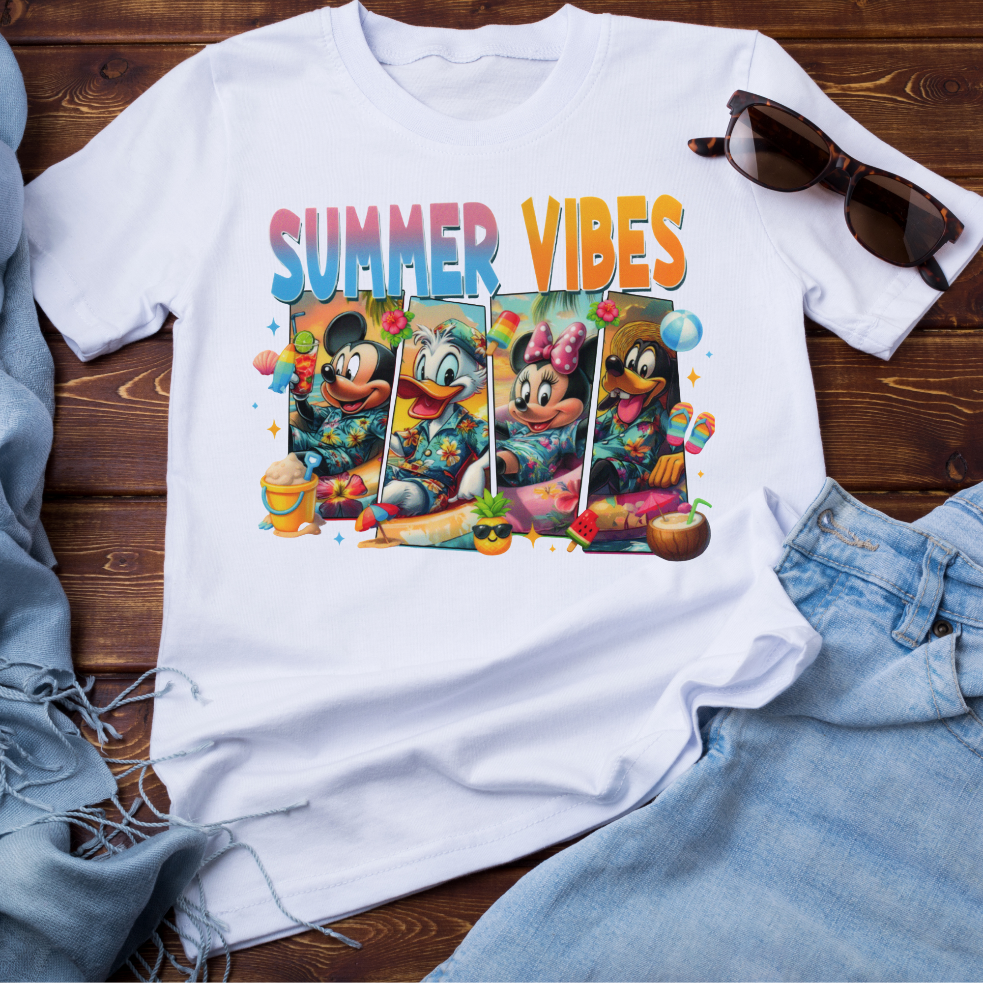 Summer vibes Mickey Donald Minnie Goofy.png