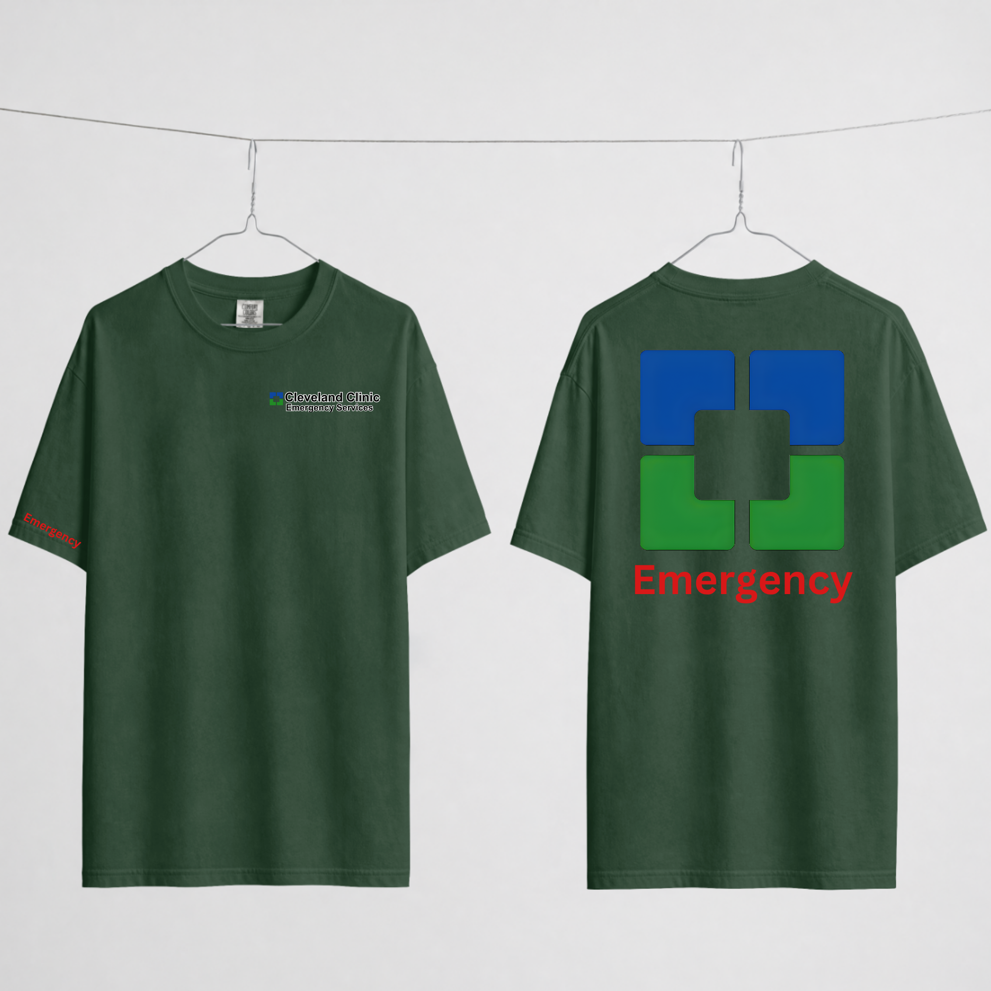 Cleveland Clinic Emergency Services Hunter Green T-shirt.png