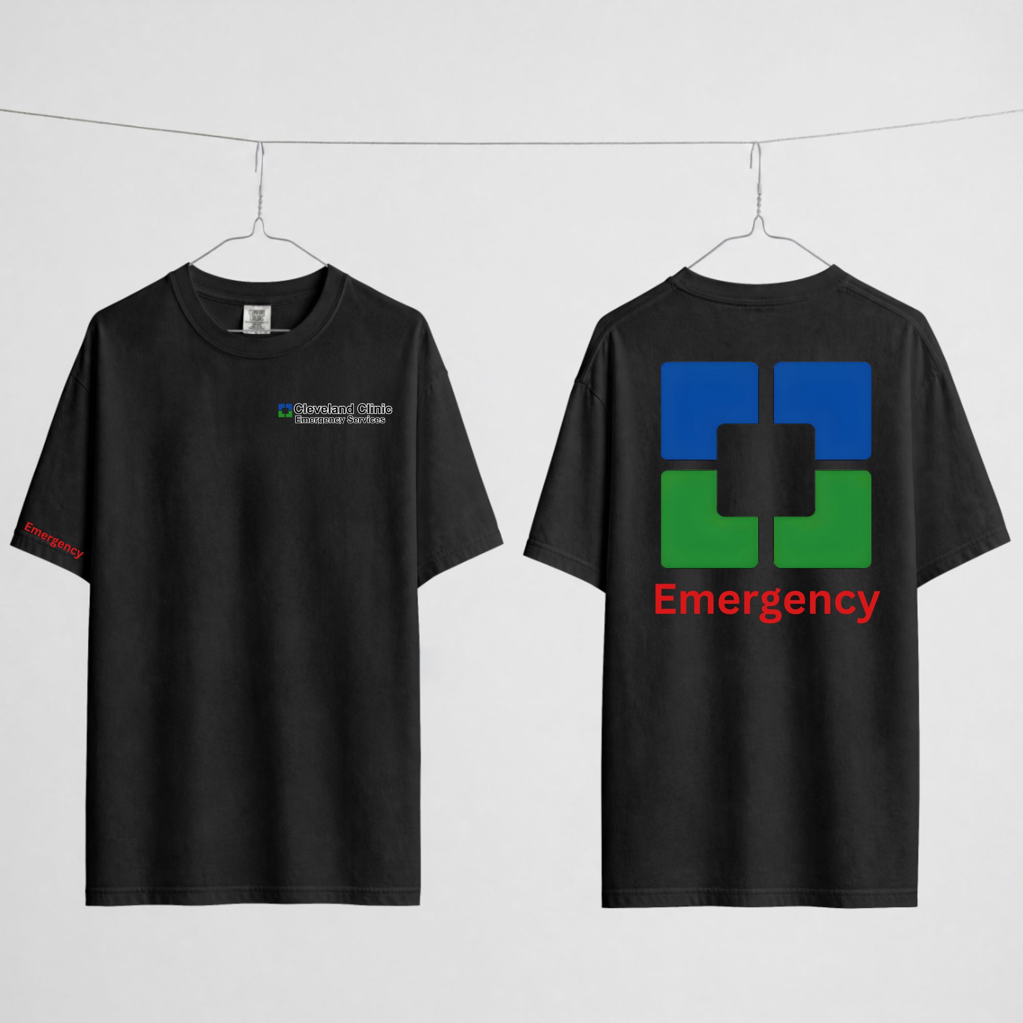 Cleveland Clinic Emergency Services Black T-shirt.png