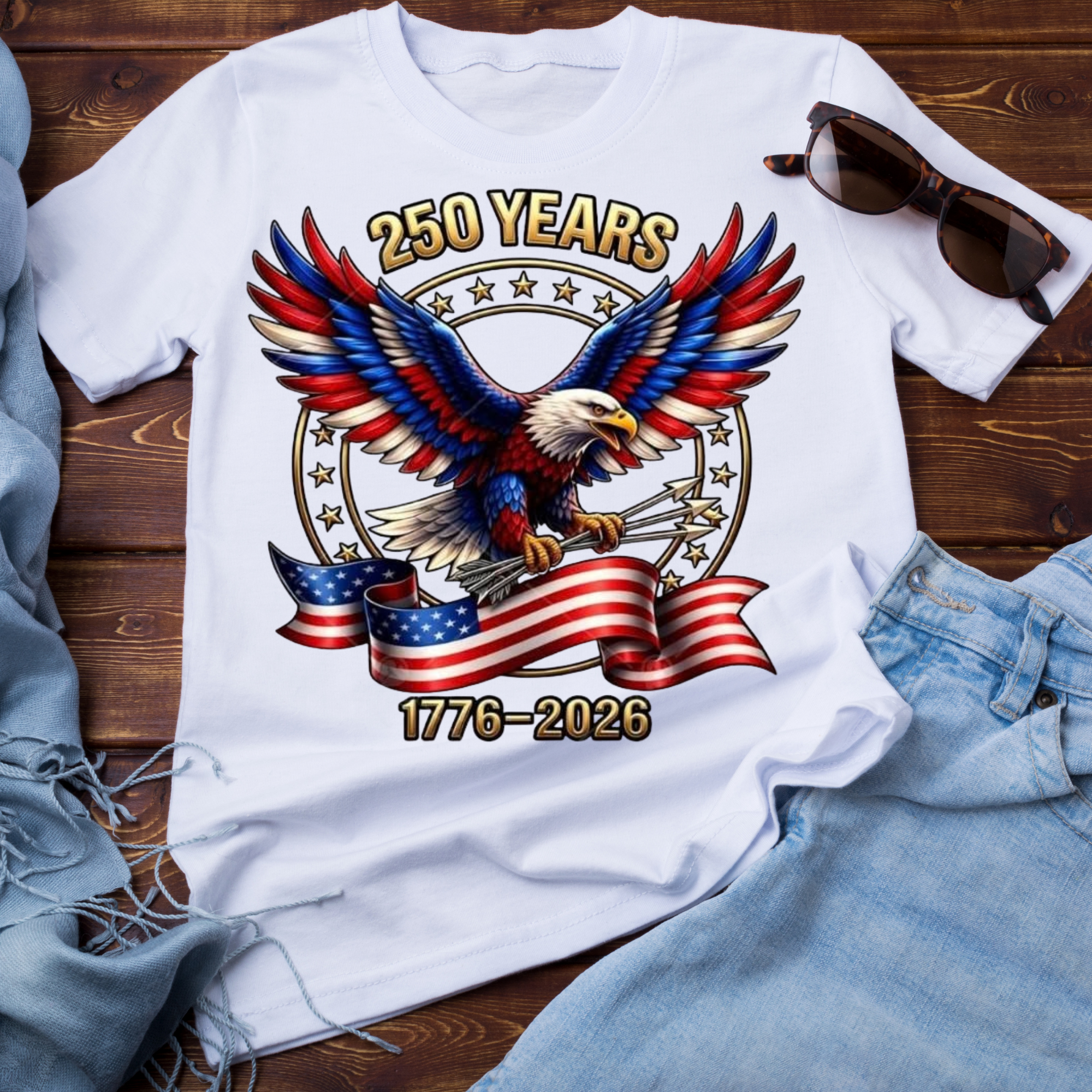 250 years red, white, blue eagle.png
