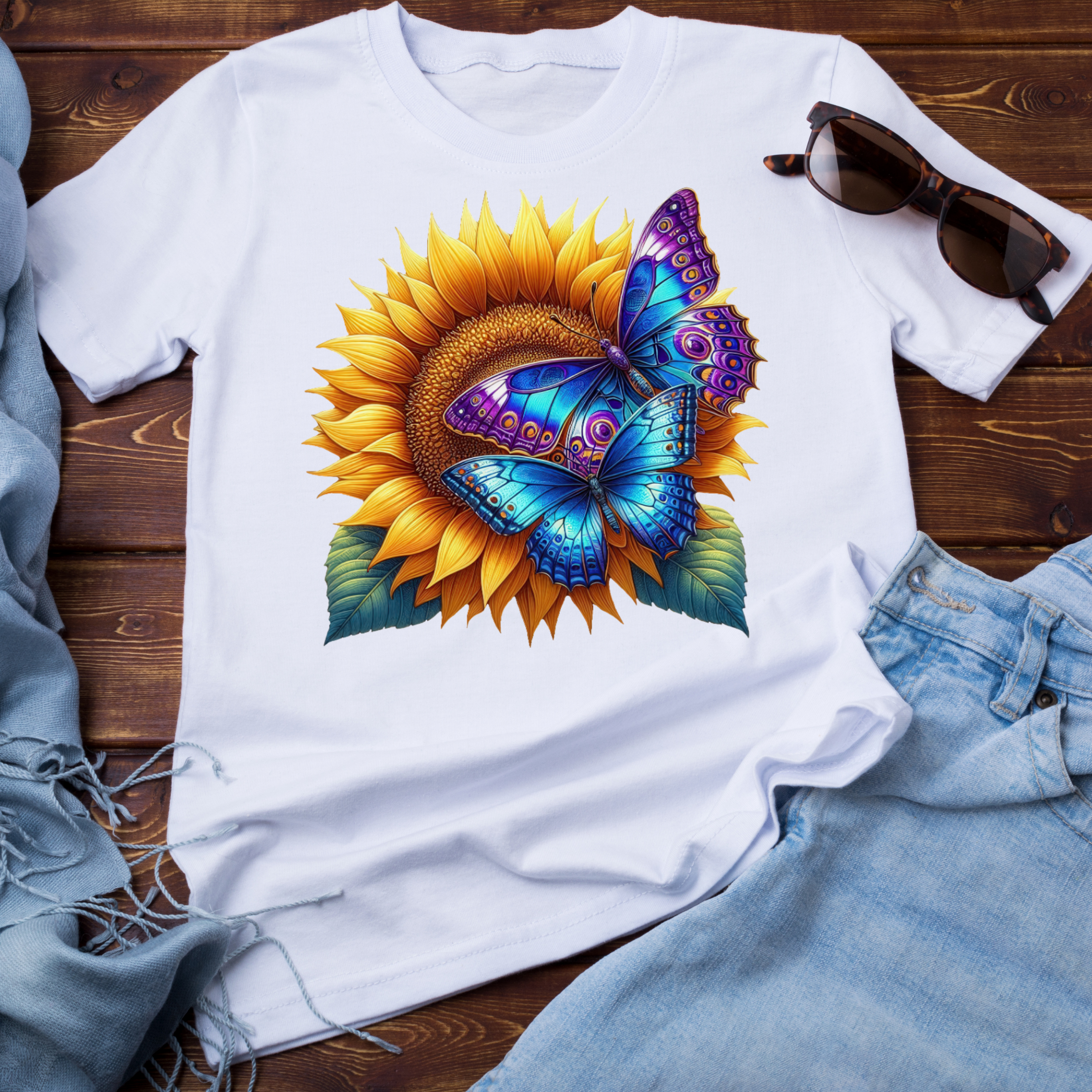 Sunflower with Butterflies.png