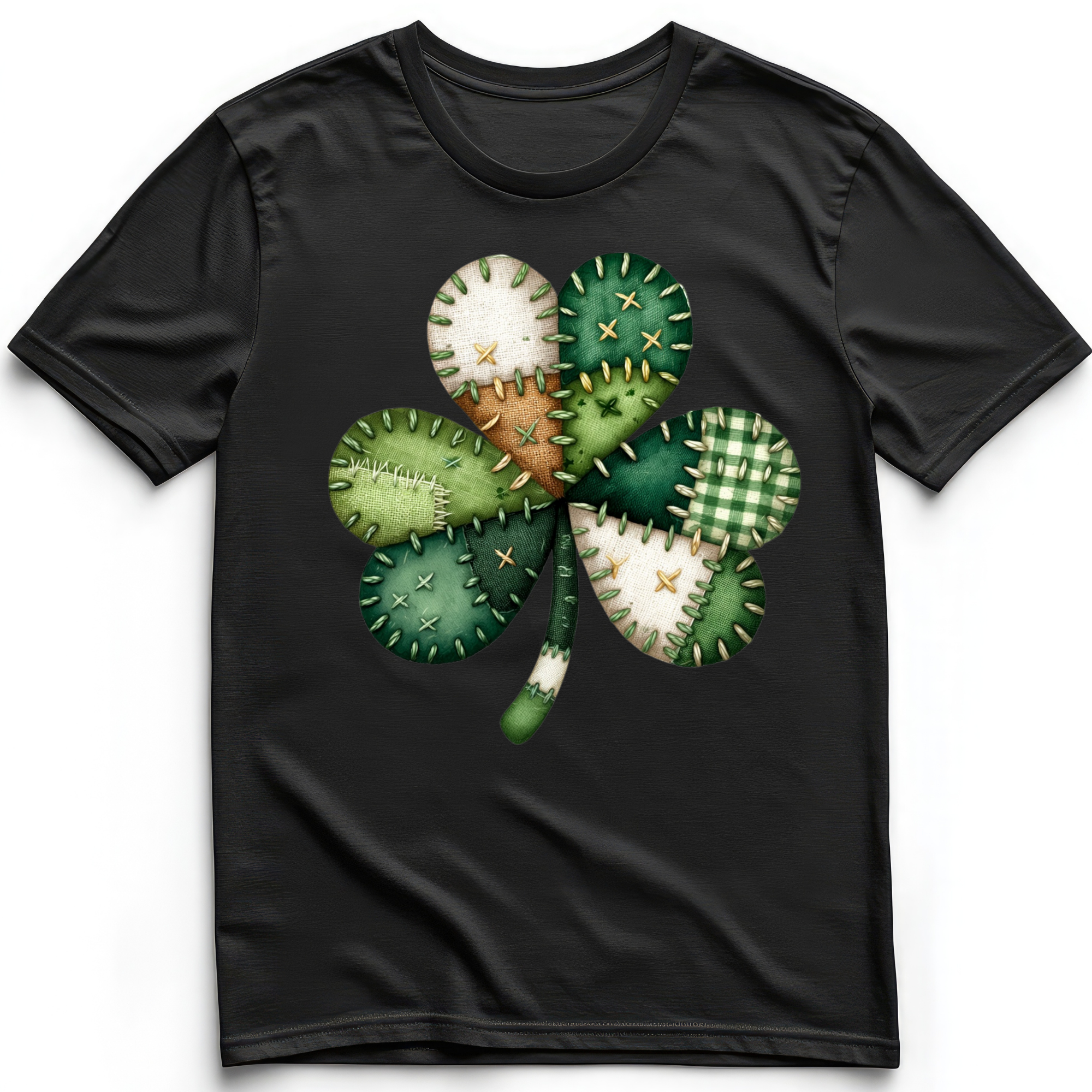 Patchwork Saint Patrick Day Shamrock T-Shirts