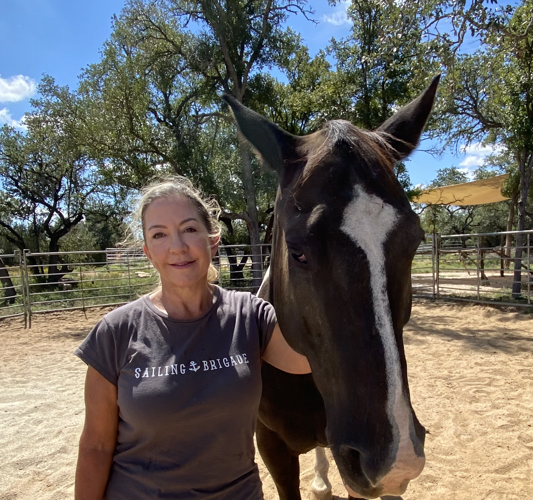 Kerry-Ann McStravick with Mambo at Retreat Ranch in Texas