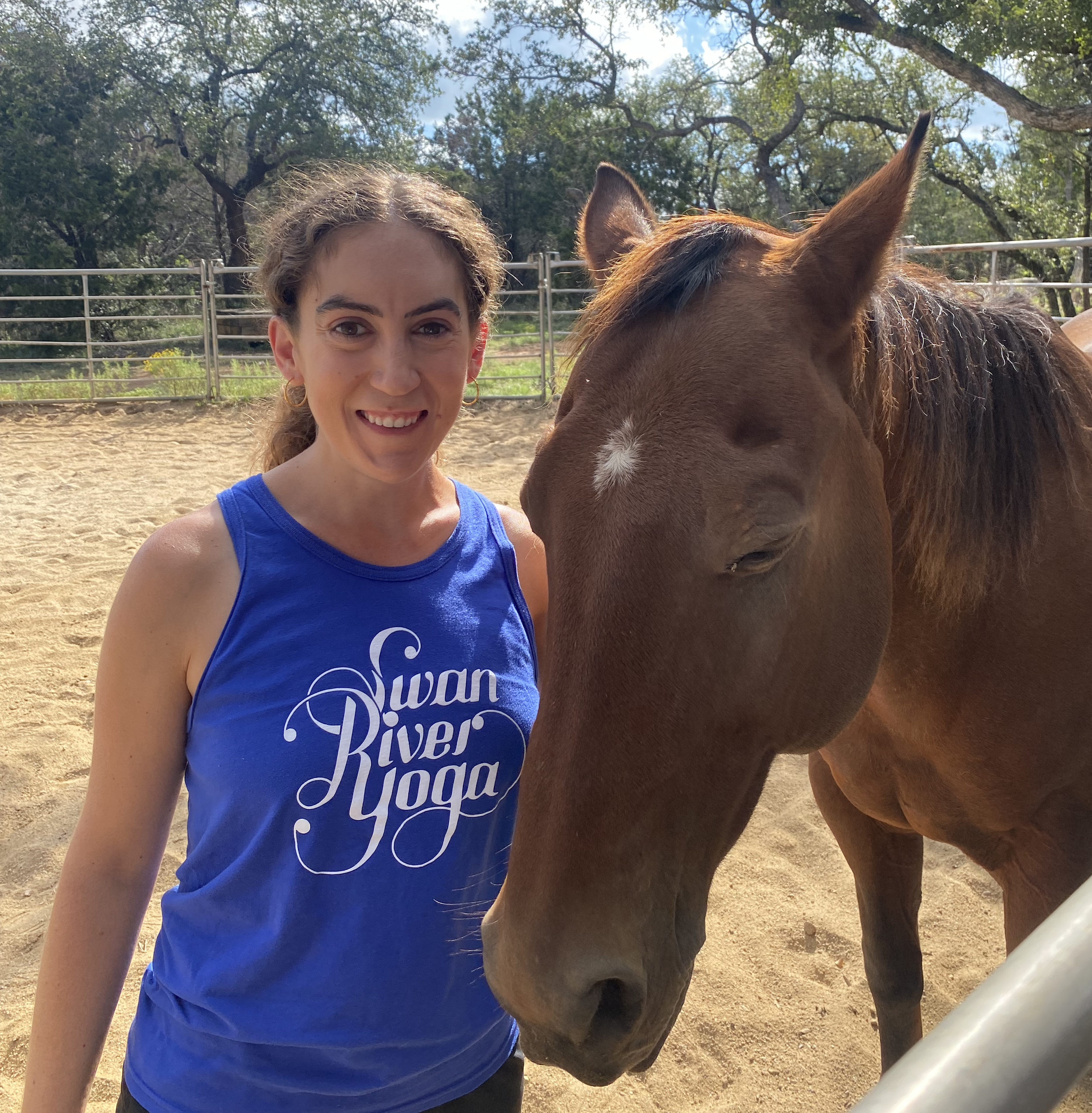 Maria Maskas with Ruger at Retreat Ranch in Texas
