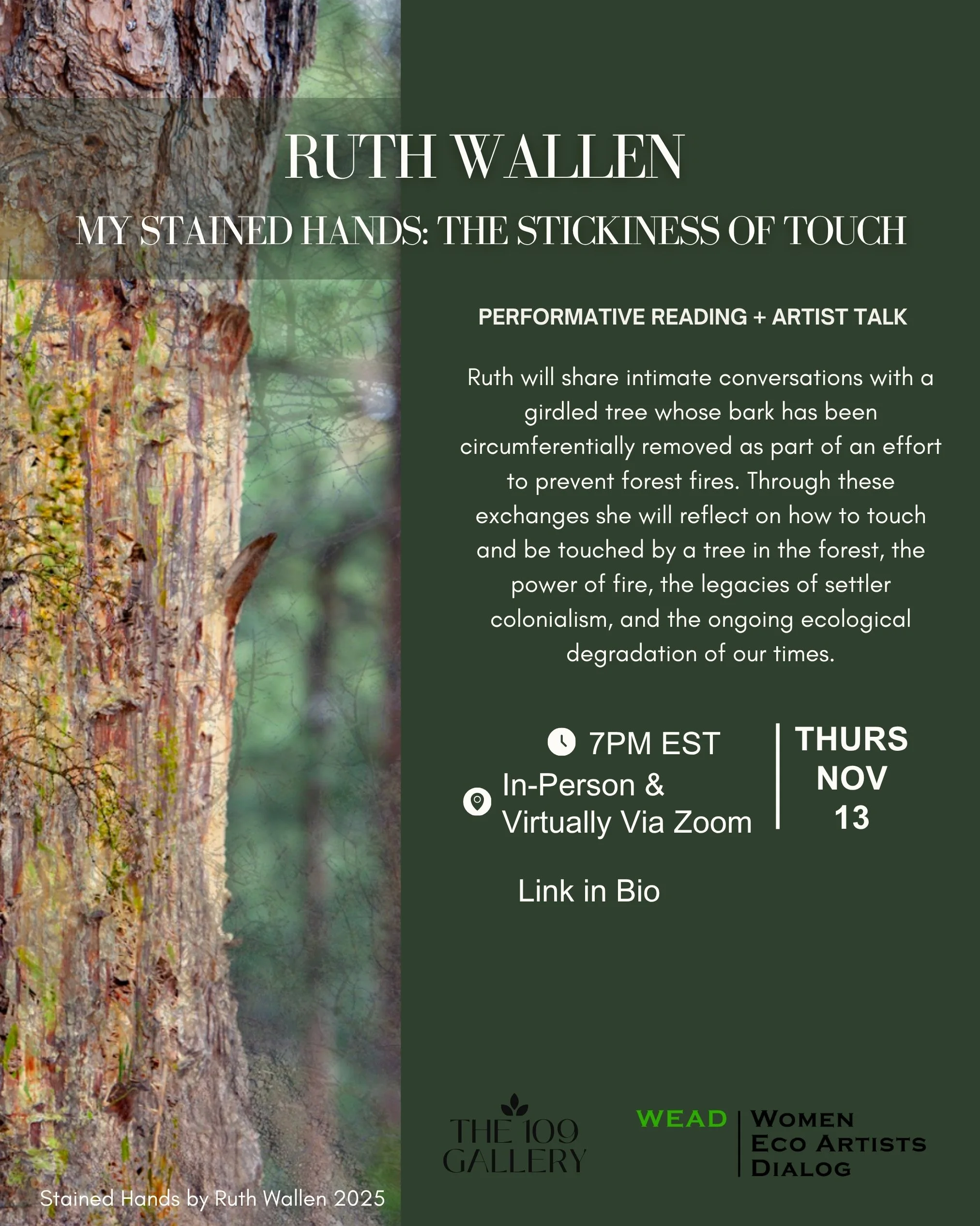 Performative Reading + Artist Talk Featuring Ruth Wallen