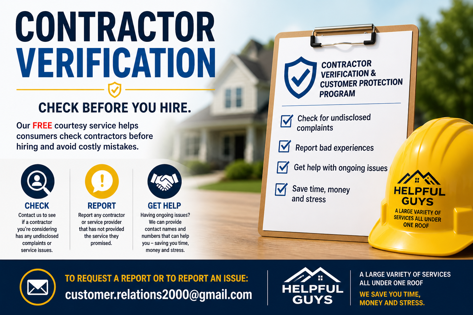 Report a contractor service provider
