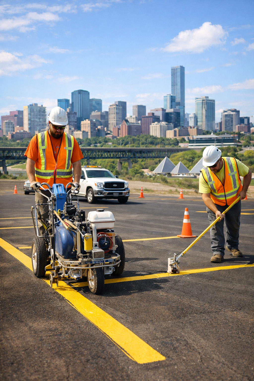 Parking lot line painting service