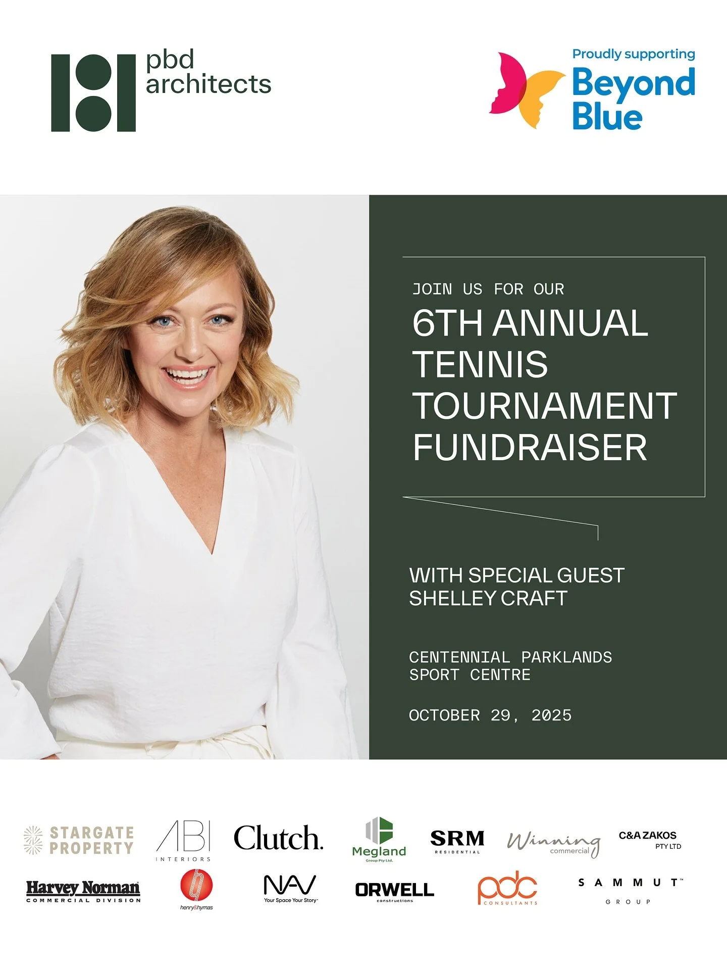 BOOK TIX AT LINK IN BIO 

We would like to invite you to PBD&rsquo;s 6th annual property industry tennis tournament with special guest Shelley Craft. 
 
After an incredibly successful event in 2024 raising $25,000, we&rsquo;re aiming even higher this