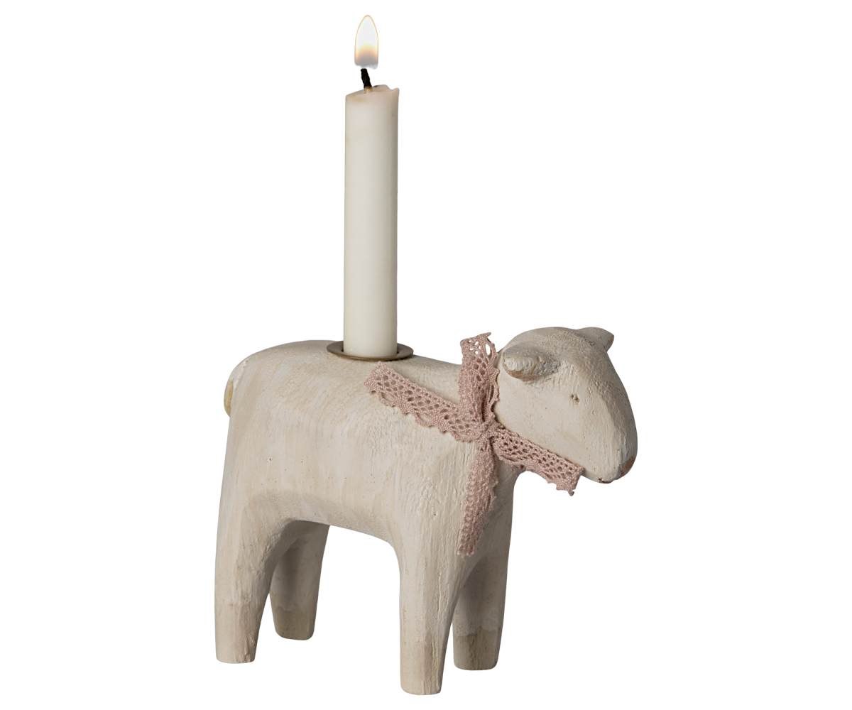 Pre-order: Maileg Candle holder, lamb - rose (Expected arrival by: 2/2726)