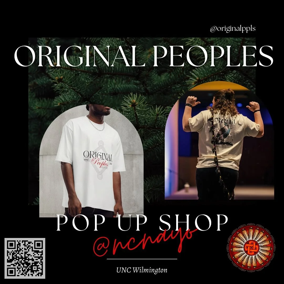 🖤 ORIGNAL PEOPLES POP-UP 🖤
We&rsquo;re pulling up to NCNAYO! Catch Original Peoples at our exclusive pop-up shop this Friday from 6:30&ndash;9PM in the Burney Ballroom at UNC Wilmington.

Come shop our Indigenous streetwear. 🪶Don&rsquo;t miss it!✨