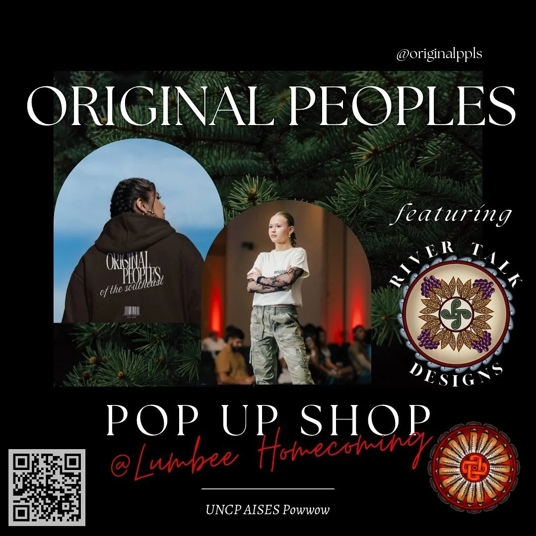 Join us at the UNCP AISES Powwow on July 5 for our next Original Peoples pop-up shop✨&mdash; featuring a special drop from my sissy&rsquo;s new collection with River Talks Designs 🌊

@the Quad next to Old Main

#OriginalPeoples #RiverTalksDesigns #L