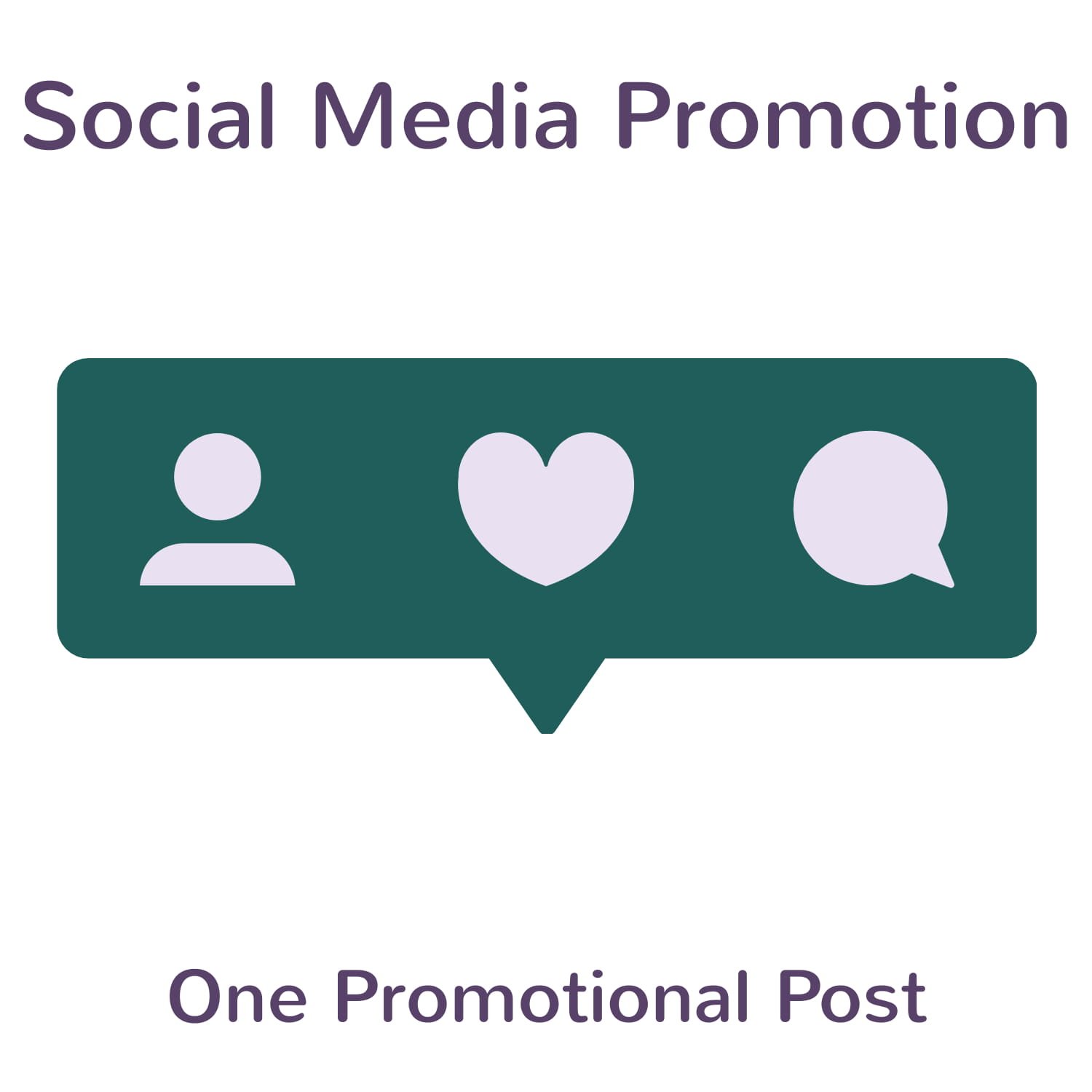 Illustration of a social media profile with a user icon, heart, and speech bubble.