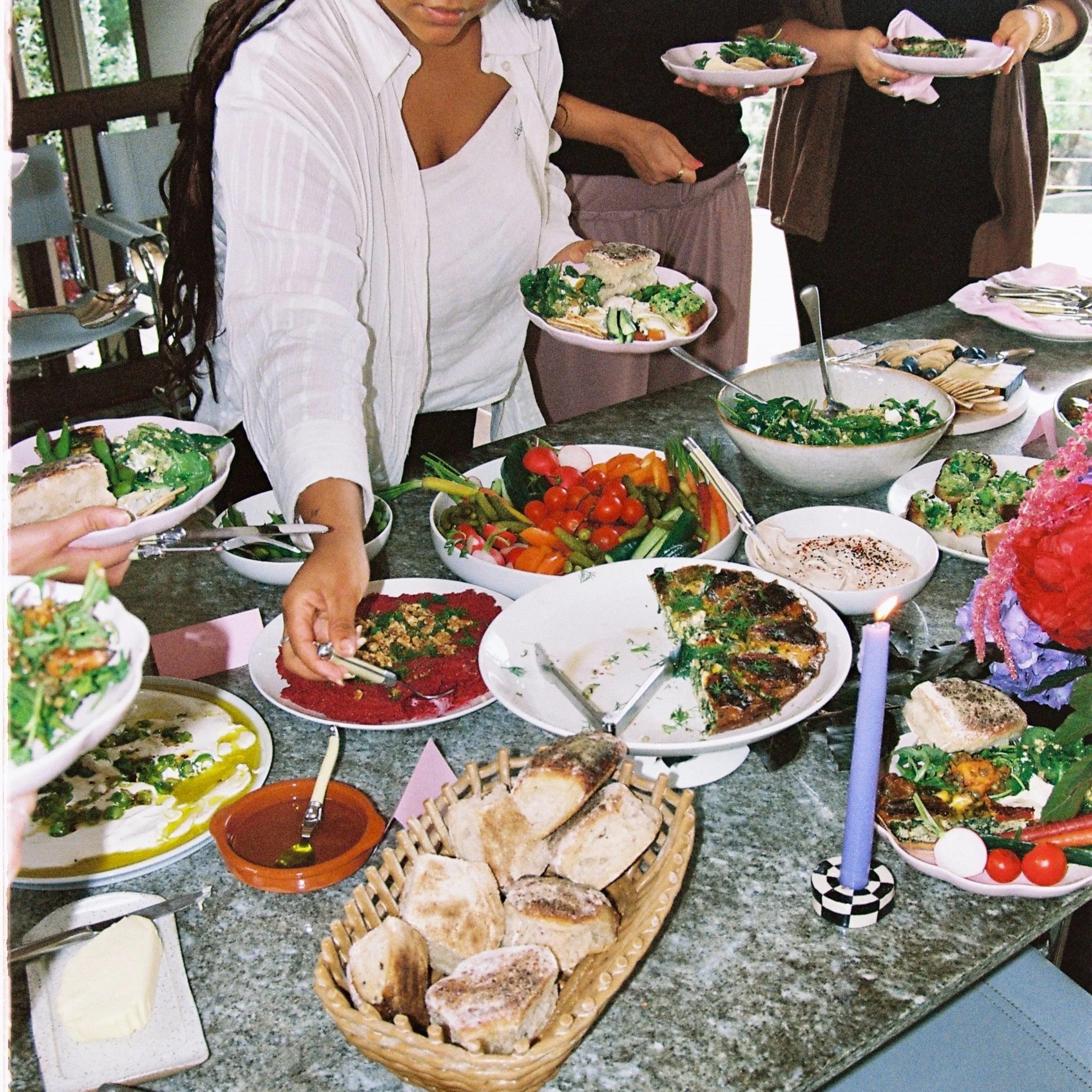 Mediterranean share plates styled for a private dining event in Melbourne