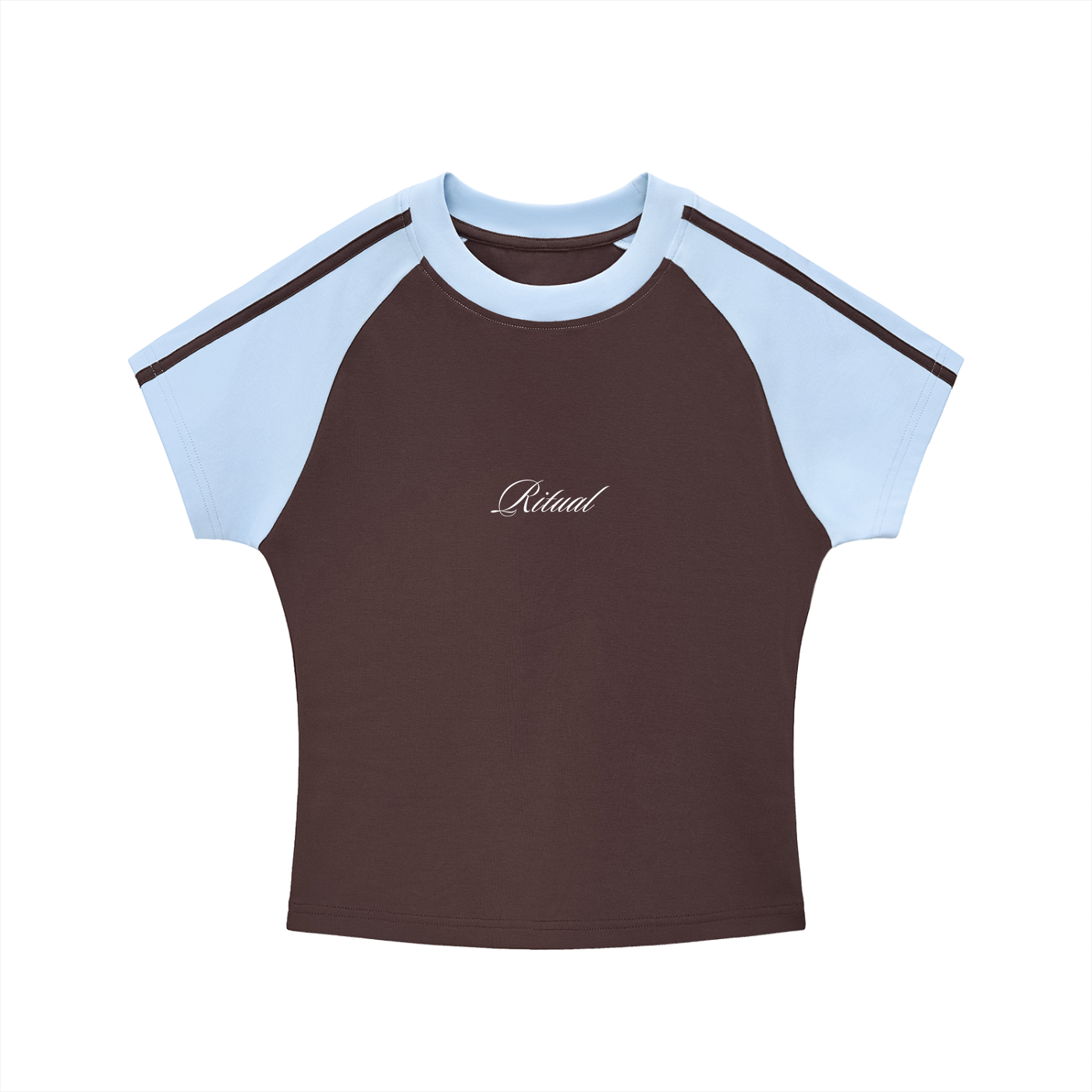 Contrast Stripes Bodycon Raglan  Sleeve T-Shirt