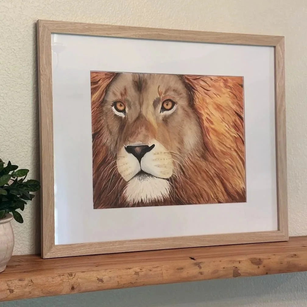 Eyes of Fire | Framed Original Watercolor Painting