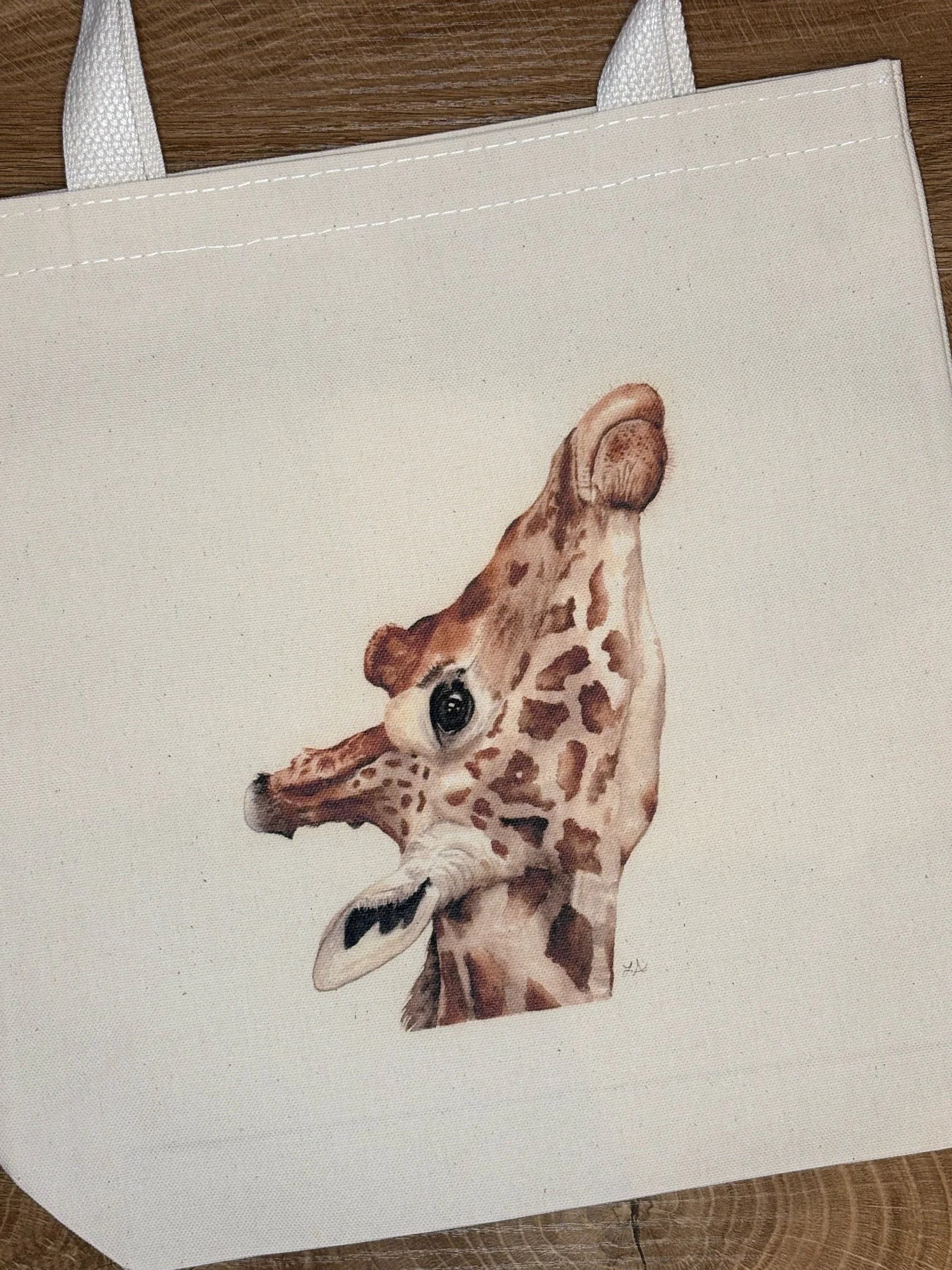 Canvas Tote - Giraffe - 100% Cotton Canvas