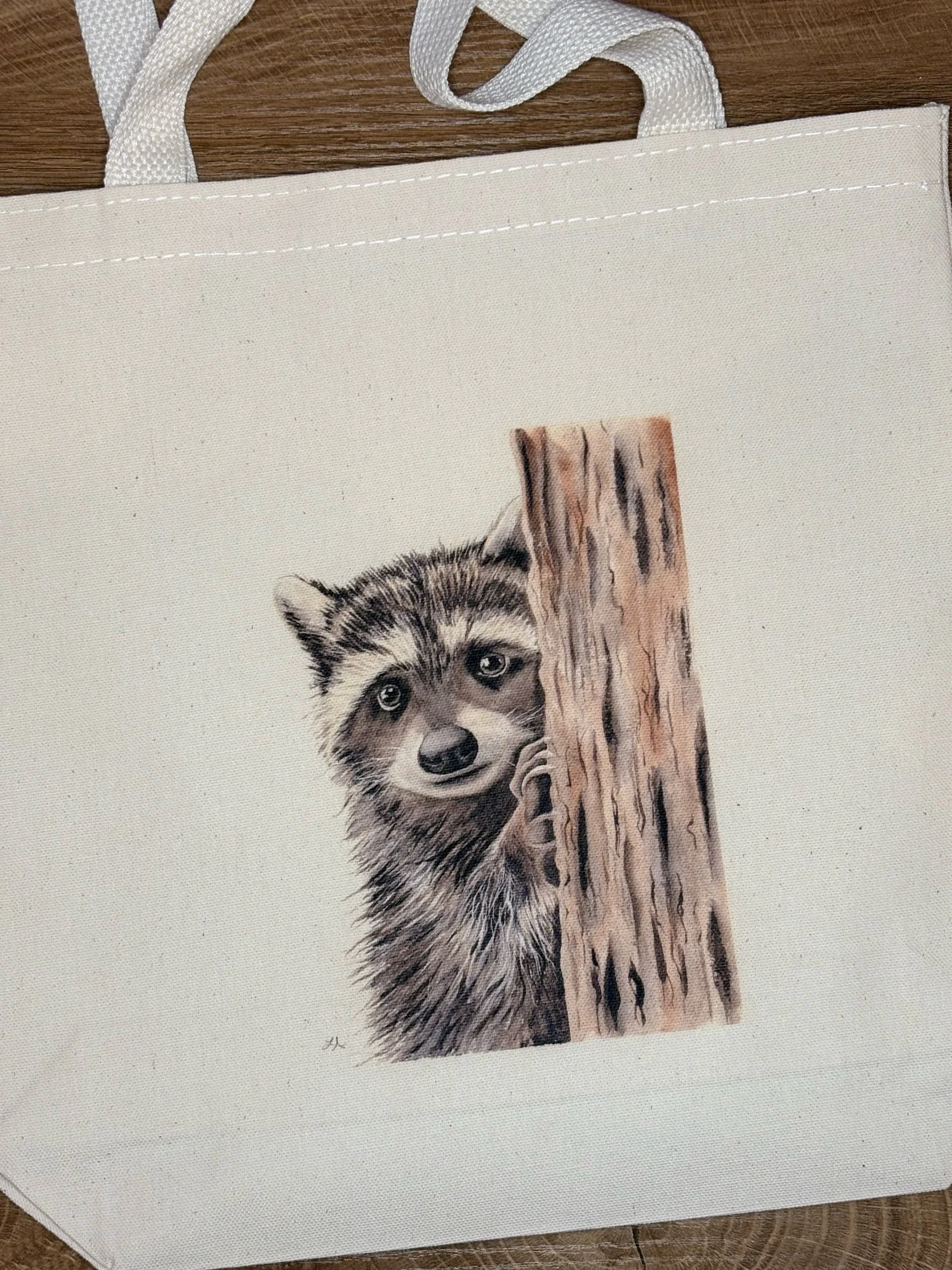 Canvas Tote - Raccoon - 100% Cotton Canvas