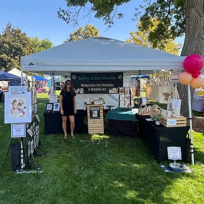 Vendor booth setup at a local summer market
