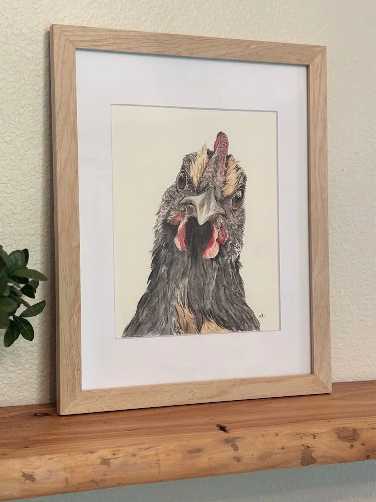 Barnyard Attitude | Framed Original Watercolor Painting