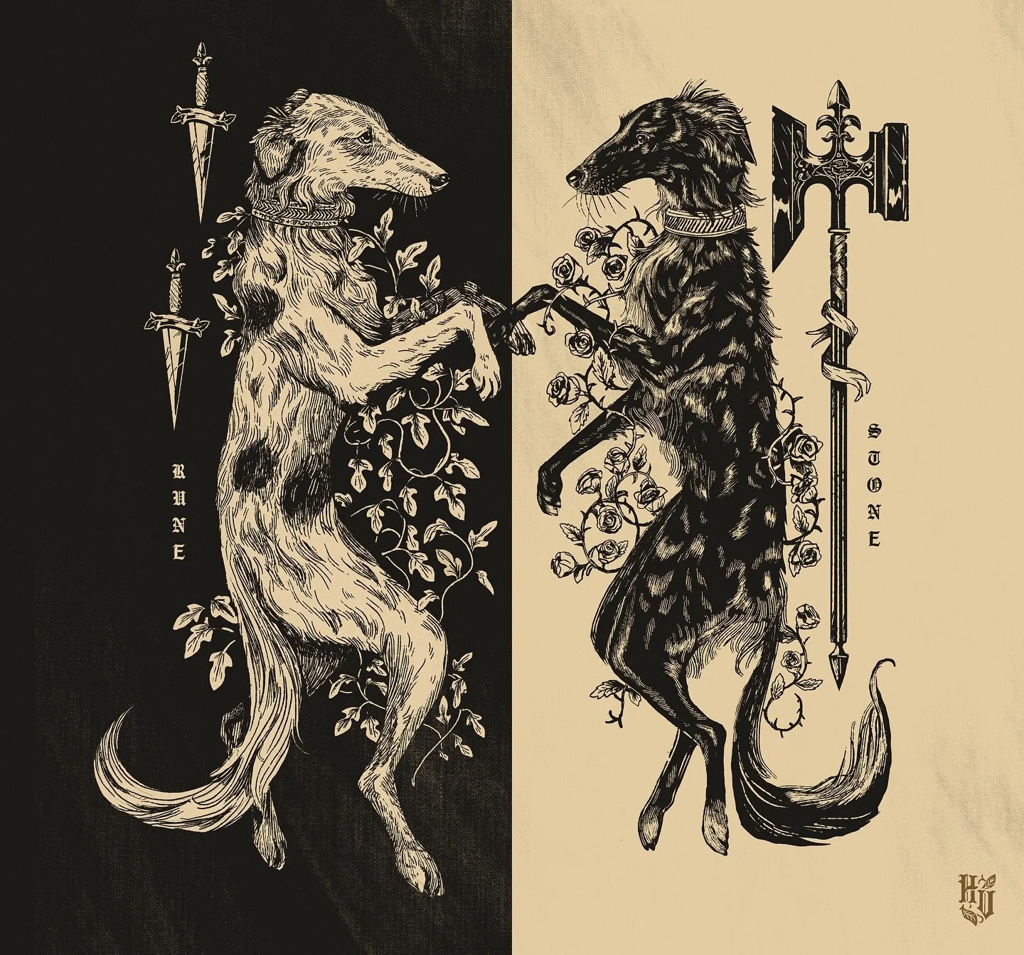 Rune &amp; Stone
-
A lil pet art trade that I have had the honor of partaking in! If you know me, you know it's a long term goal to have dogs like these, they are my absolute favorite. I had so much fun drawing them 😭
-
#illustration #fantasyart #me