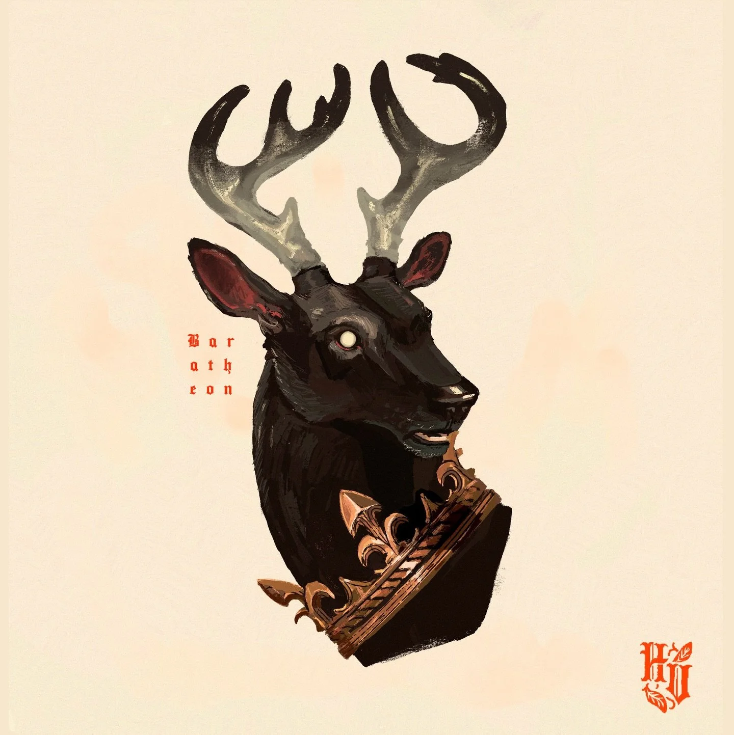 Baratheon black stag! I absolutely love the heraldry and symbolism for the Baratheons. Can't express how well the whole knight of the seven kingdoms crew accomplished their look in the show. I will finish drawing lyonel some day.

#aknightofthesevenk