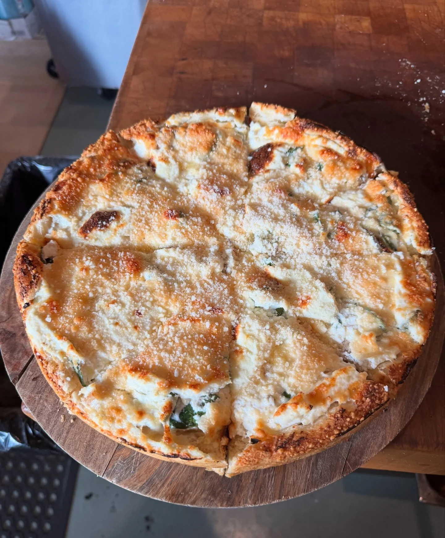 Wonderful night for some deep dish! Come in and enjoy our Piston Deep with lots of mushroom and garlic ricotta!