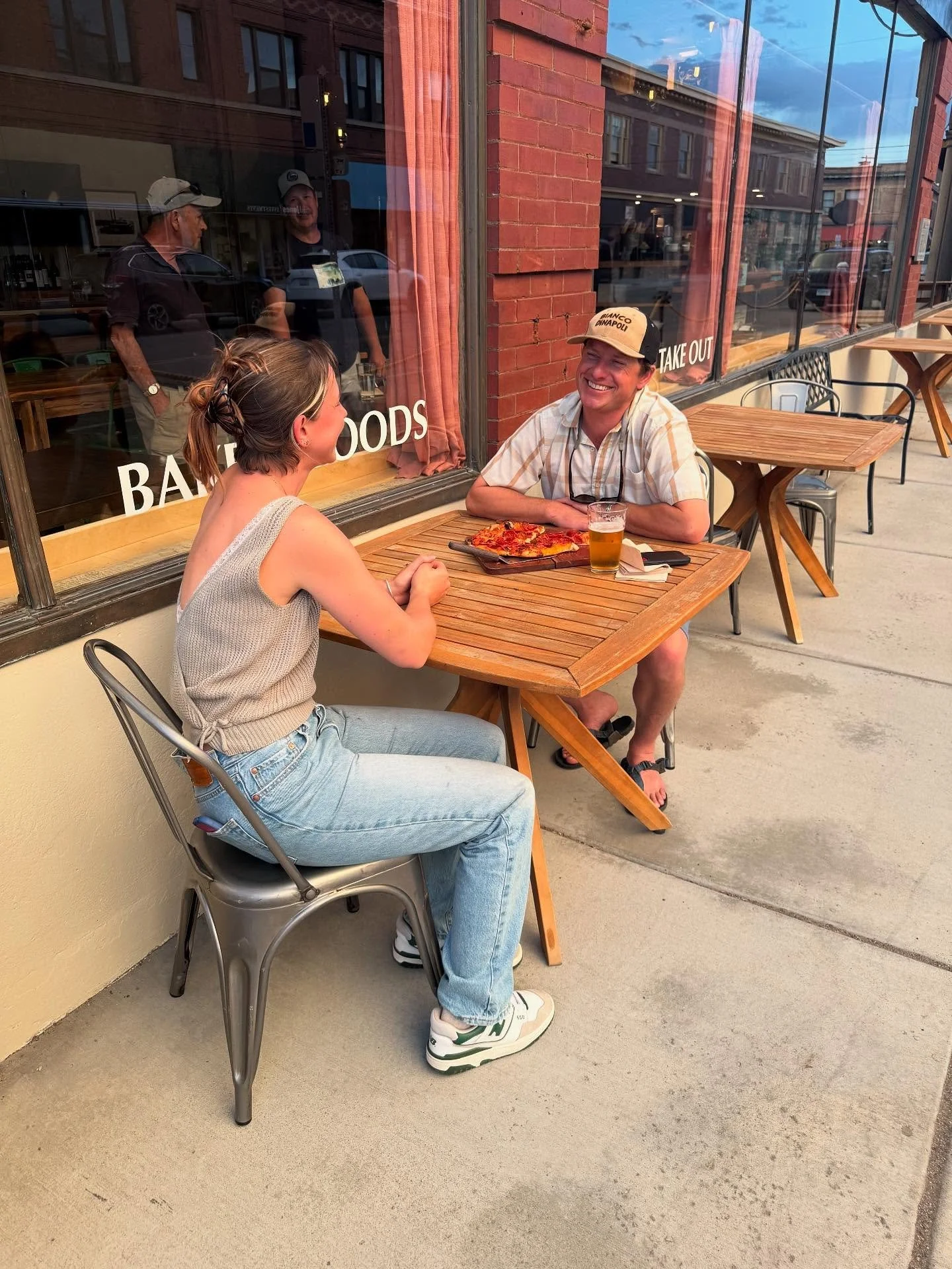 OUTDOOR seating! We are just waiting for our final letter of approval to serve you beer and wine! Shade umbrellas coming soon too! Custom stanchions designed and welded by Walter @maceebarry ❤️🐄