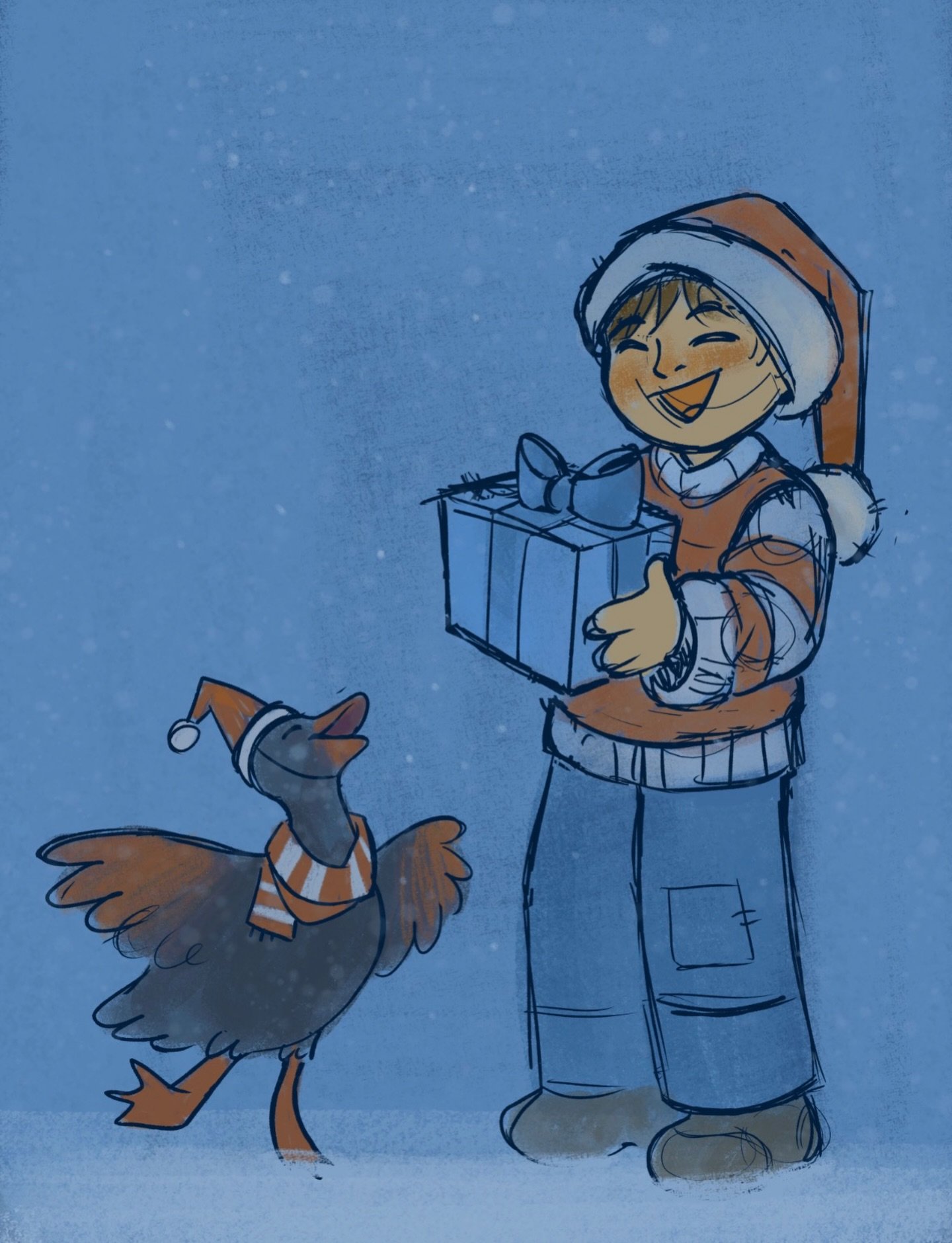 I opened my inbox on Christmas to see this beautiful drawing by one of our talented illustrators. @ayal_art63  drew this rebel goose with the main character from one of our upcoming books. What an amazing surprise. Thank you, Ayala.

Just wanted to s