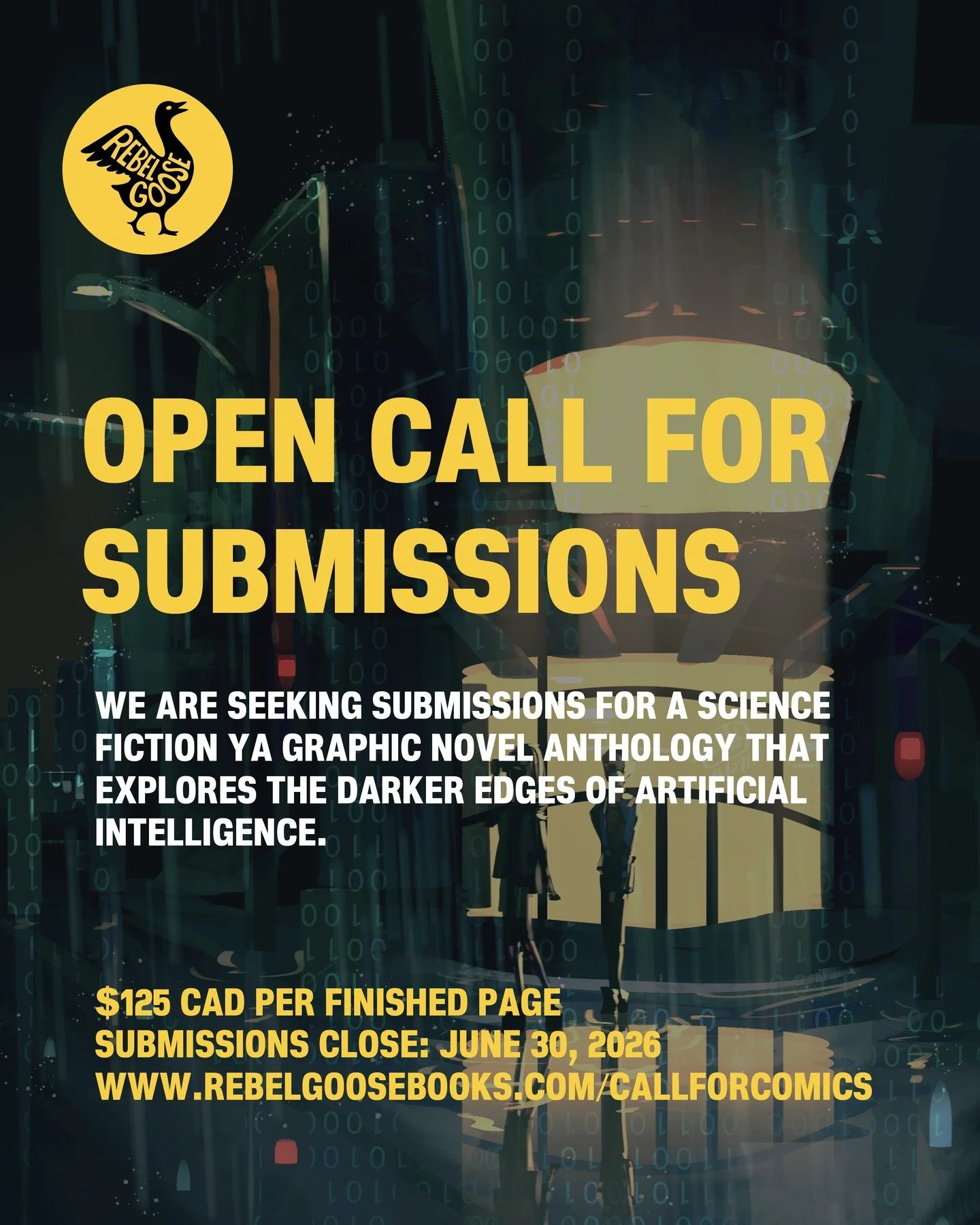 Deadline is coming up for our YA graphic novel anthology exploring the darker edges of AI and emerging technology. We're looking for sharp, unsettling, emotionally grounded comics. Creators in the US and Canada are invited to submit.

#anthologysubmi