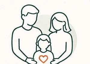 Illustration of a family receiving care