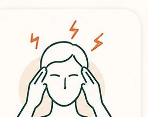 Illustration of headache and migraine pain