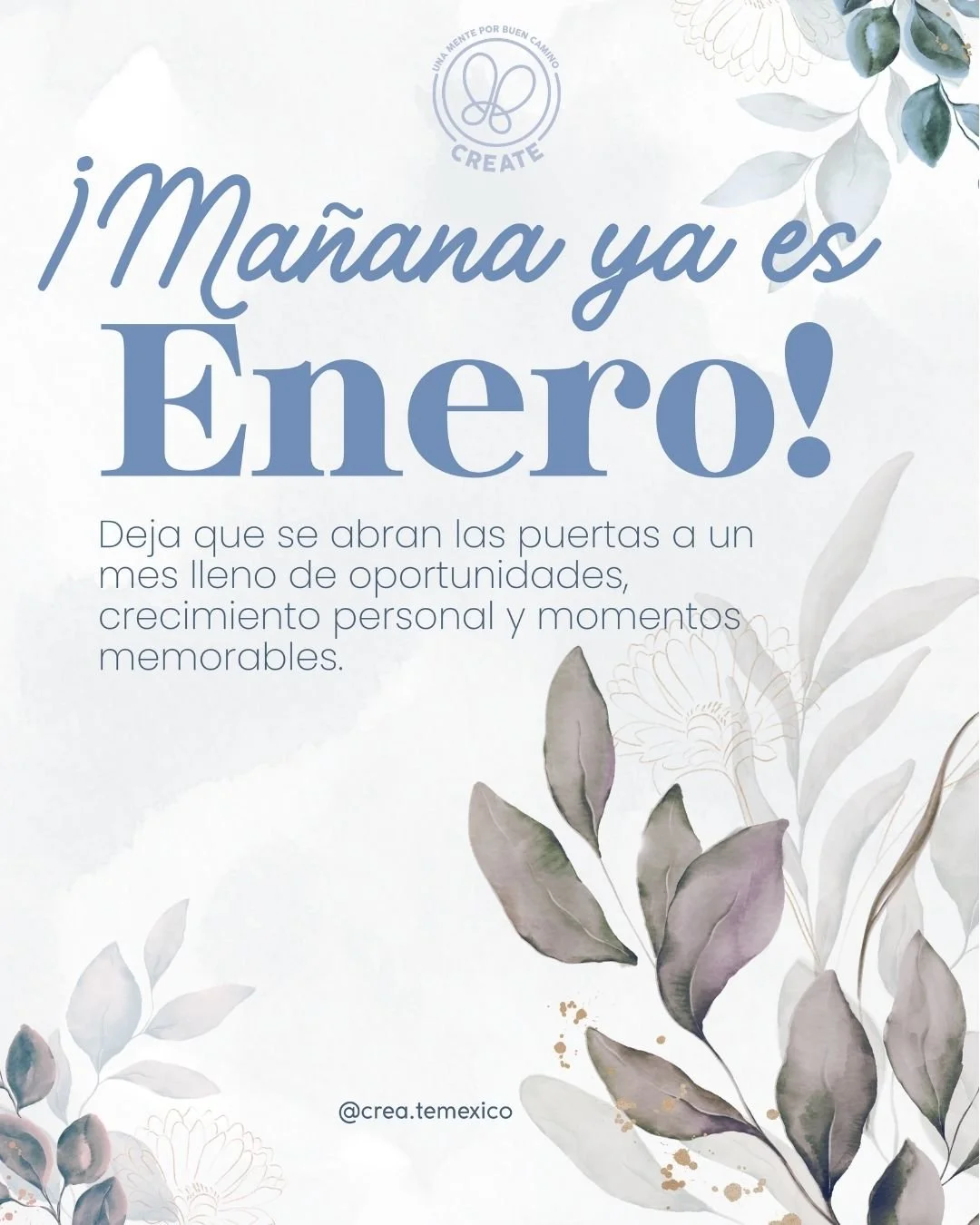 Enero abre un nuevo ciclo:
oportunidades para crecer, aprender y cuidarte mejor.

Que este mes sea el comienzo de procesos m&aacute;s conscientes y m&aacute;s tuyos.

En CREATE, te acompa&ntilde;amos.