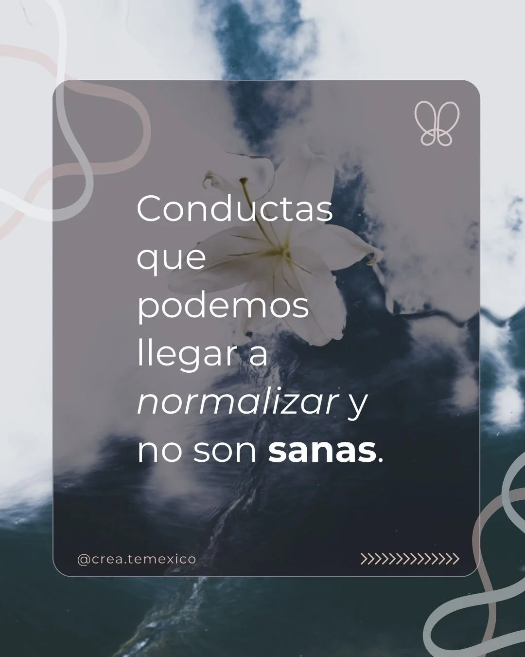 Hay cosas que no dejaron de doler, 
Solo intentaste dejarlas pasar...

Comentarios, actitudes, din&aacute;micas, situaciones&hellip;
que se repitieron tantas veces que empezaste a considerar que eran  normales.

Pero que algo sea frecuente, no signif