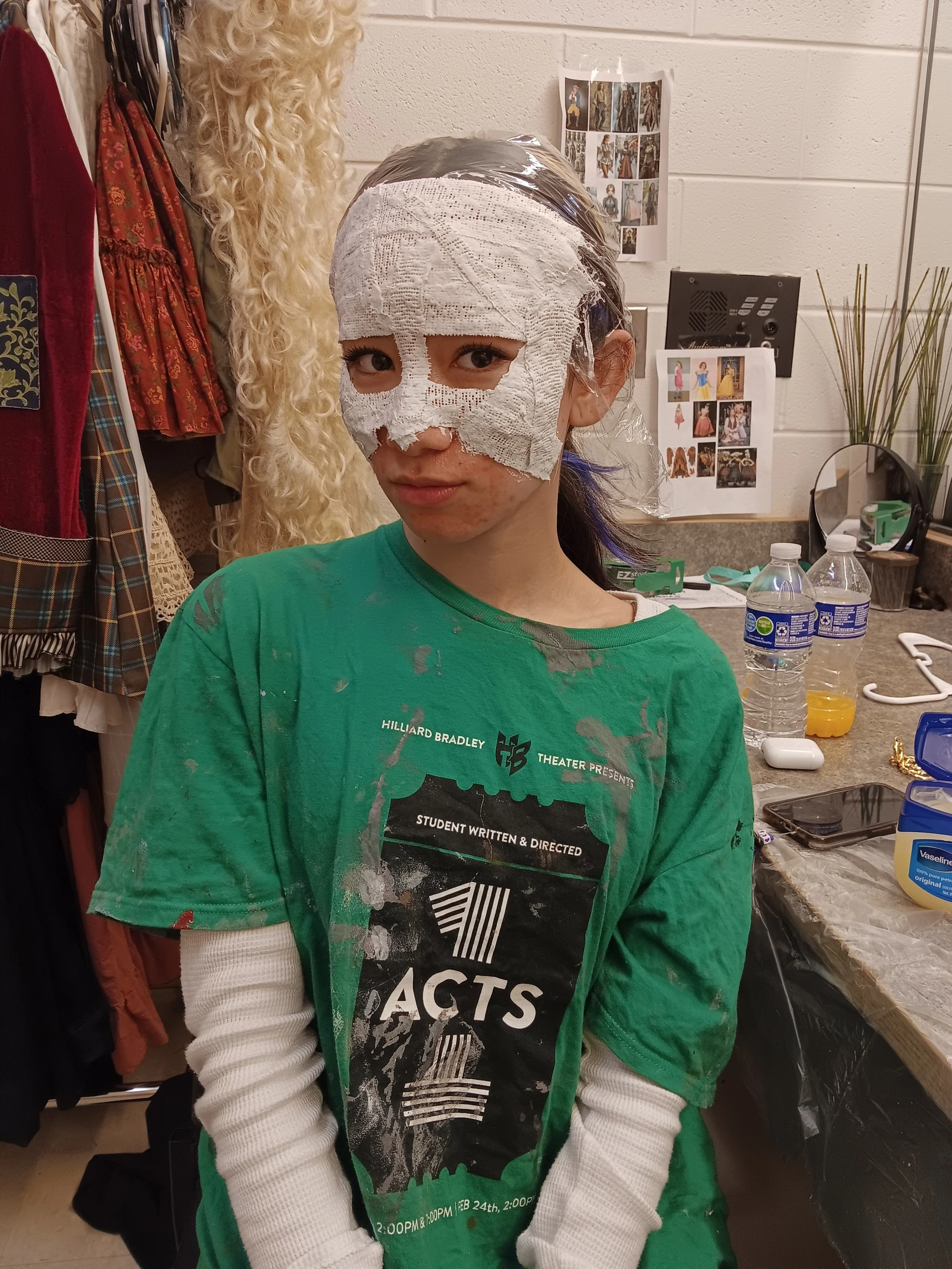 Creating an initial plaster cast of the actresses face, so I could make the mask without her present.