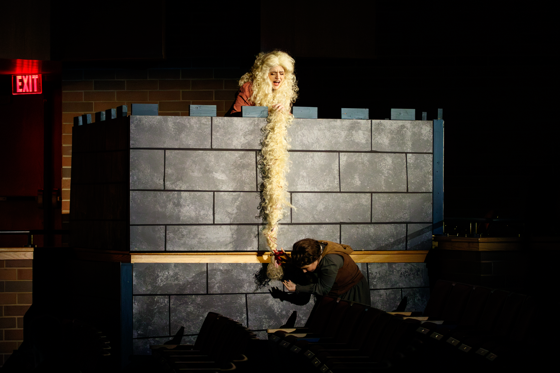 Rapunzel's tower also built into audience seating