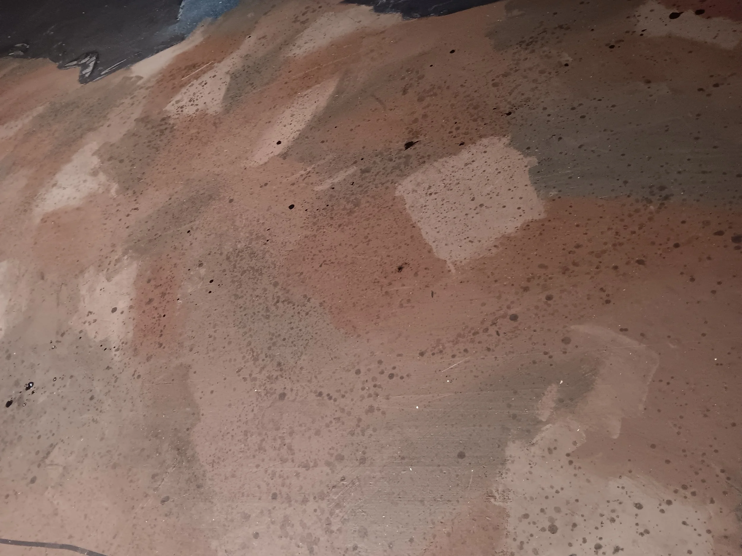 Floor paint treatment - brown scumble with spatter