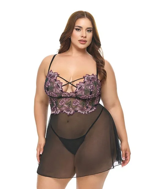Embroidered Boned Lace and Mesh Babydoll 2x.jpg