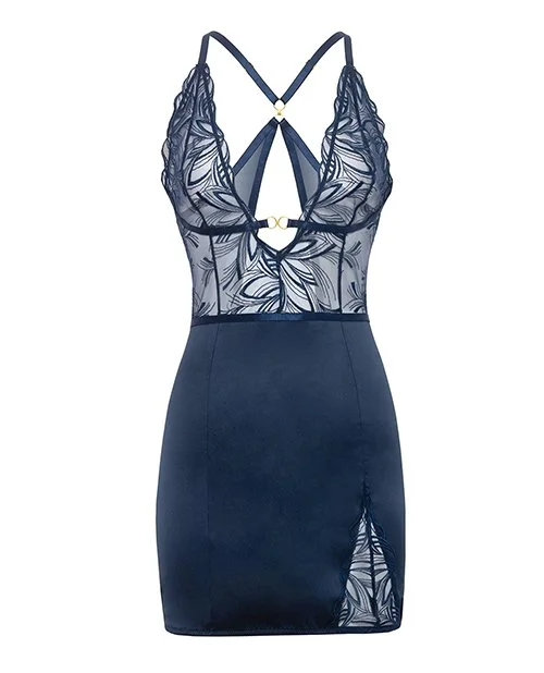 V-Plunge Embroidered Teddy Navy a.jpg