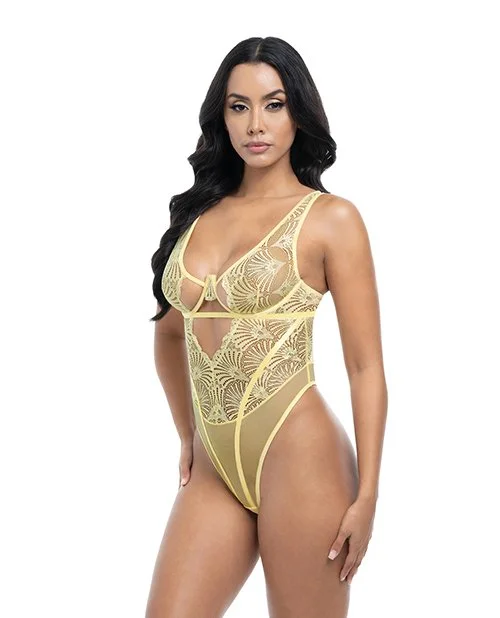 Scalloped Lace Teddy Yellow Lingerie.jpg