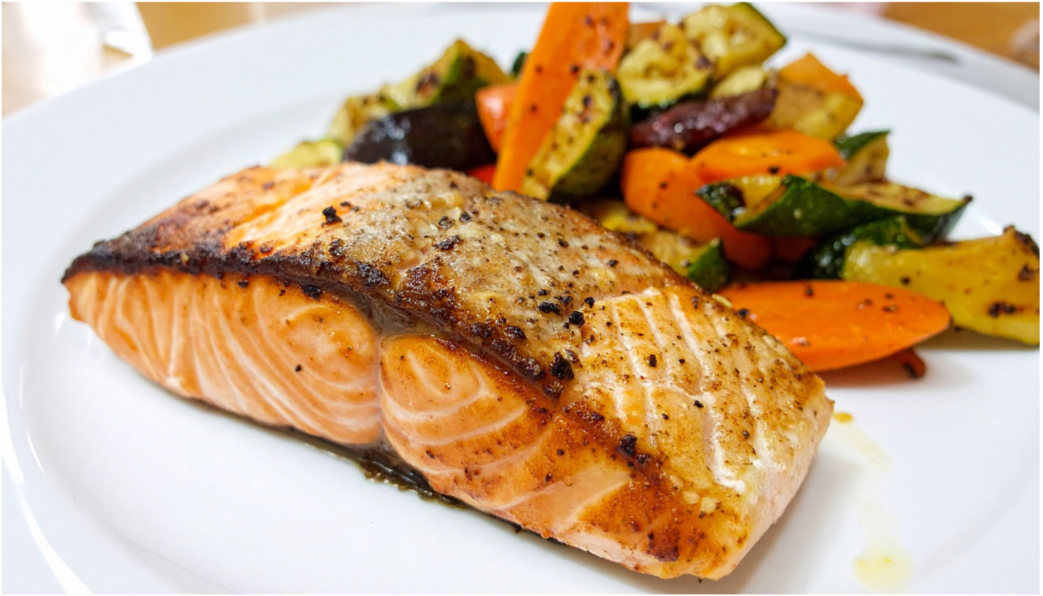 Salmon, high in omega-3 and great for you