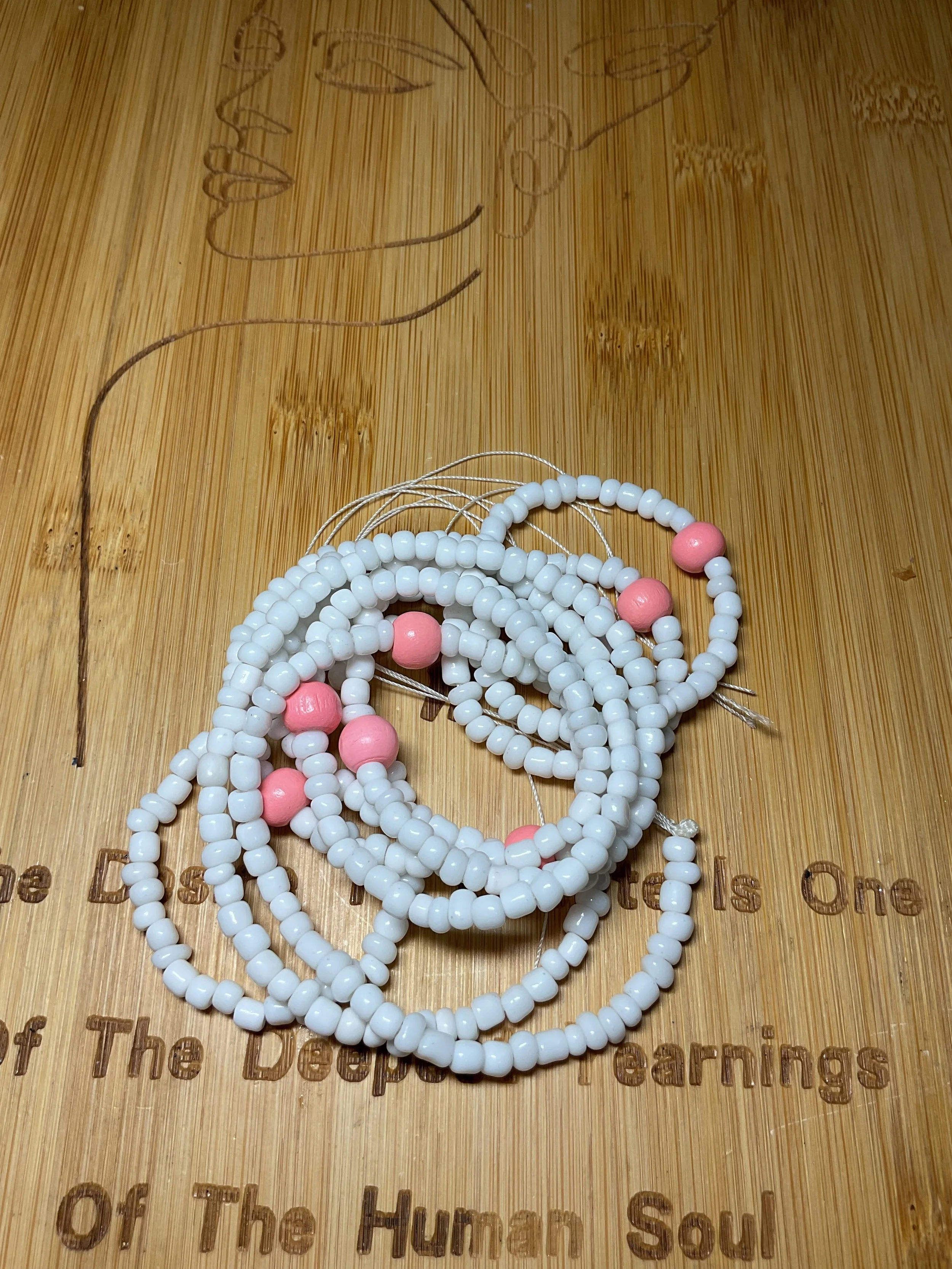 White and Pink Harmony Waist Beads