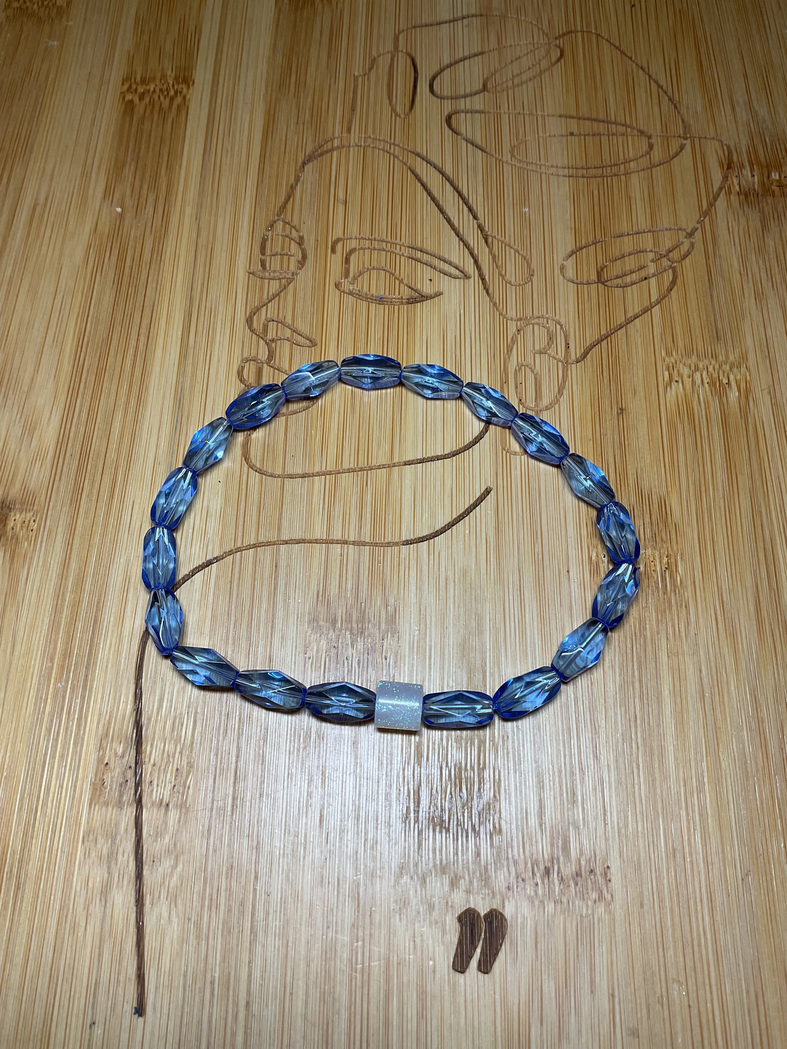 Elegant Blue Bead Stretch Anklet