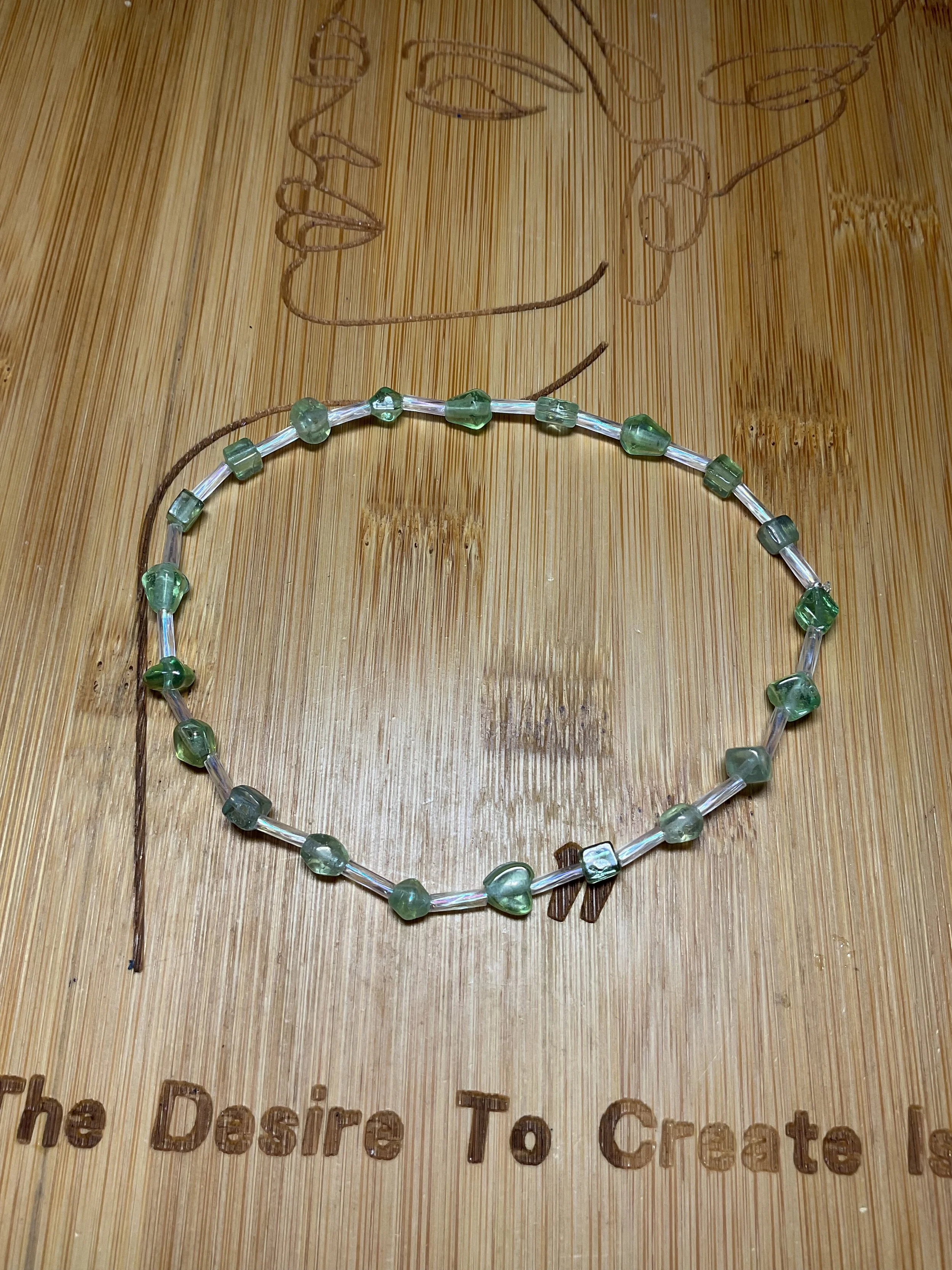 Elegant Green Beaded Stretch Anklet