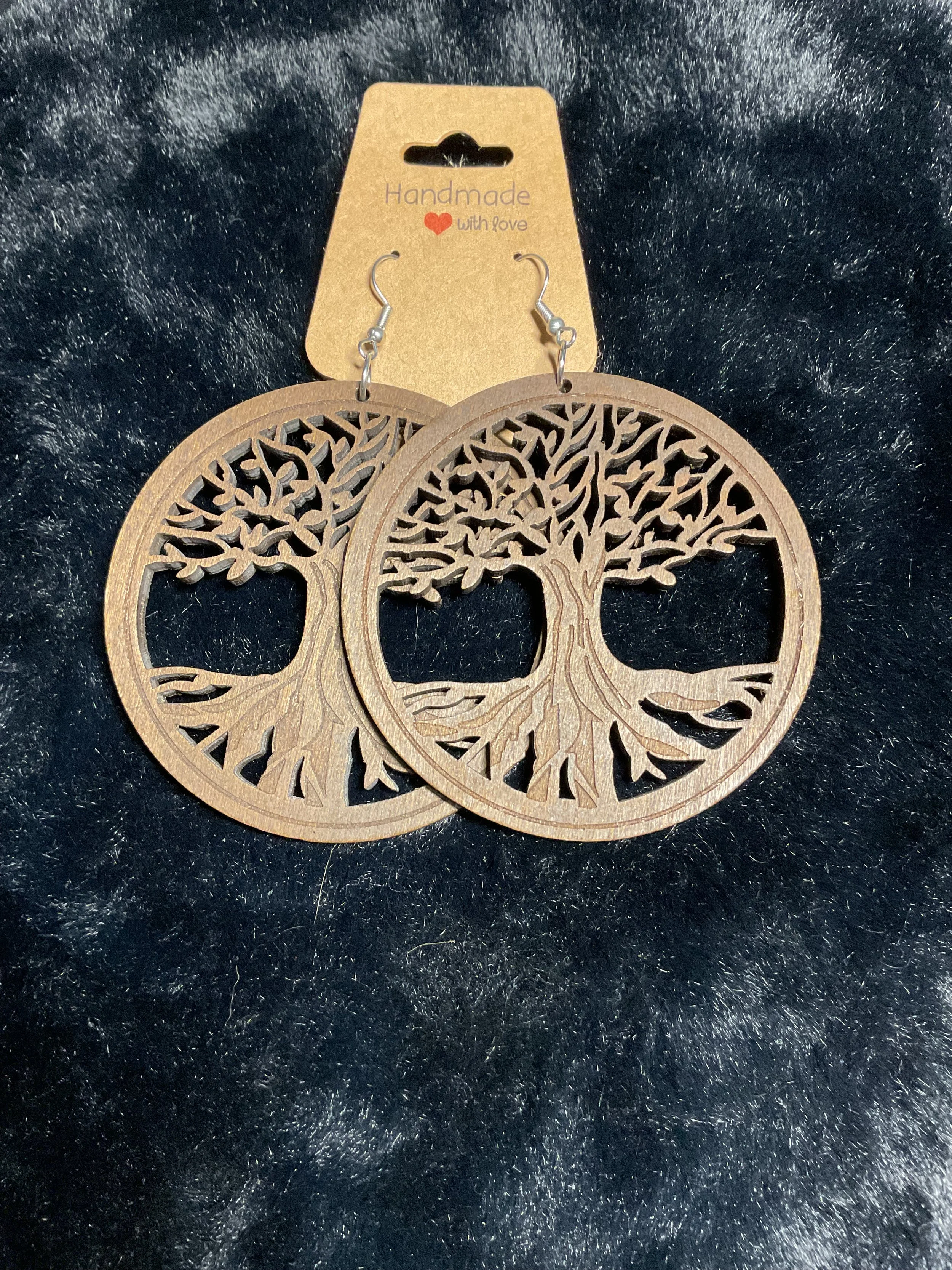 Wooden Tree of Life Earrings